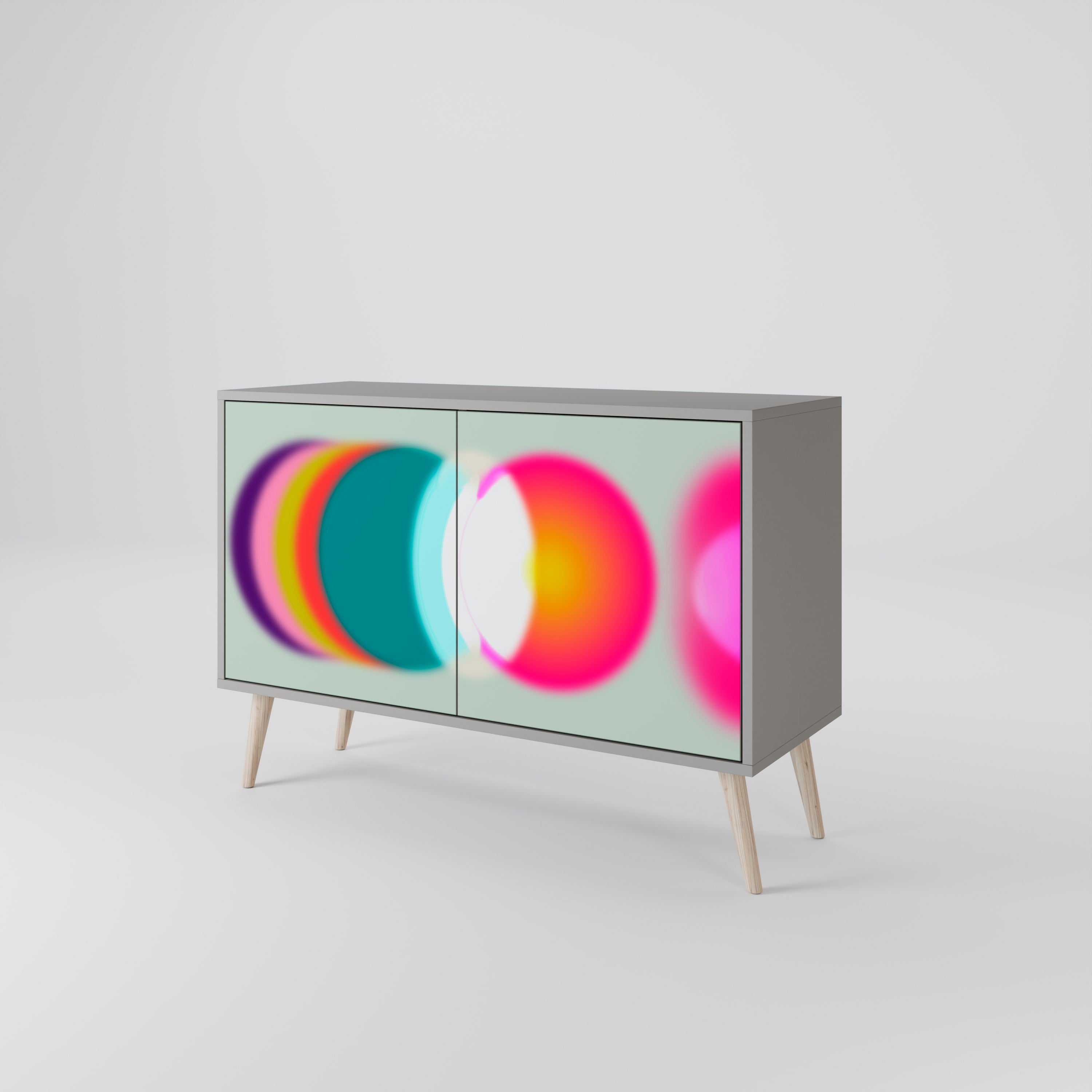 SYMPHONY OF COLORS Μπουφές με 2 πόρτες σε γκρι φινίρισμα