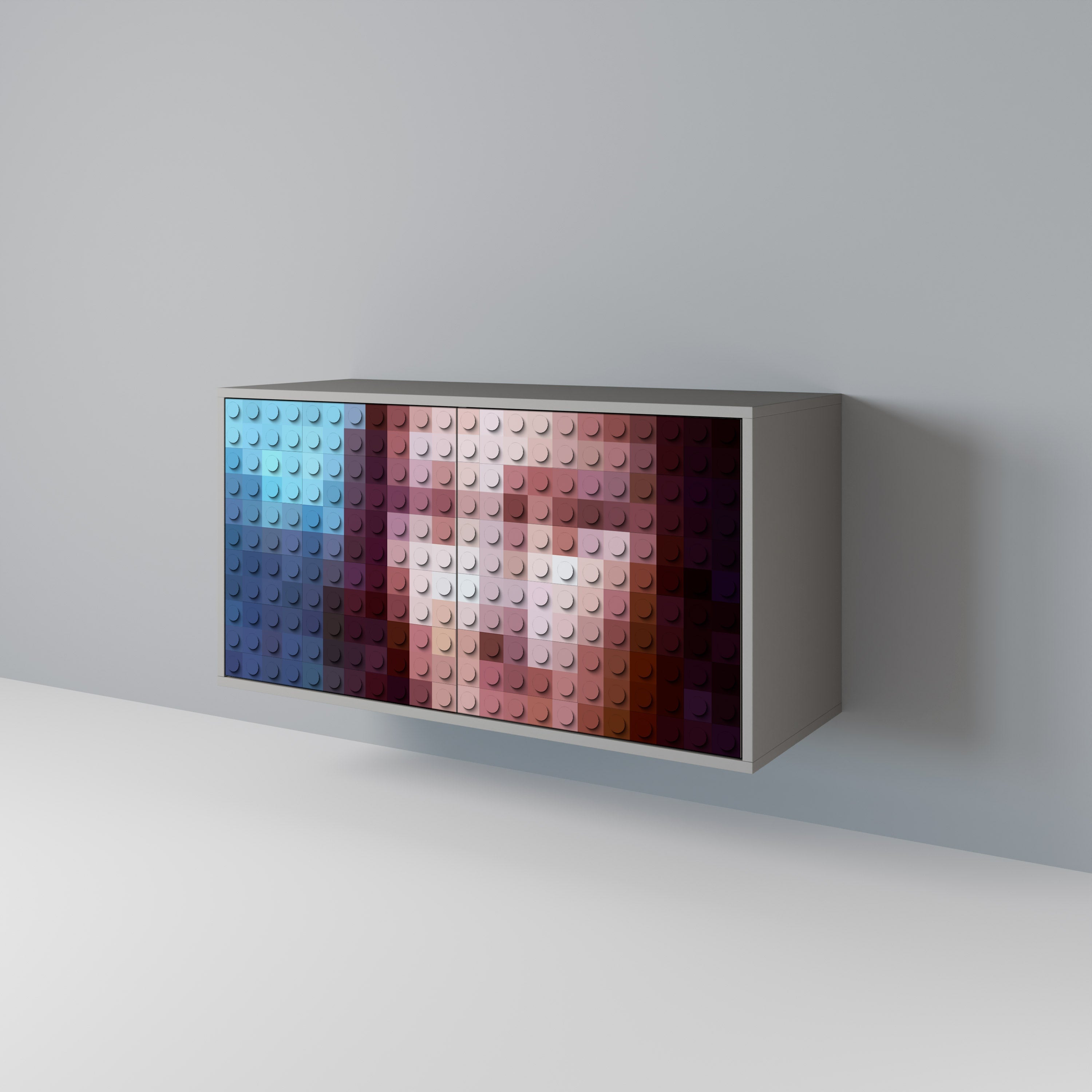 Μπουφές CONSTRUCTIVE ART με 2 πόρτες σε γκρι φινίρισμα