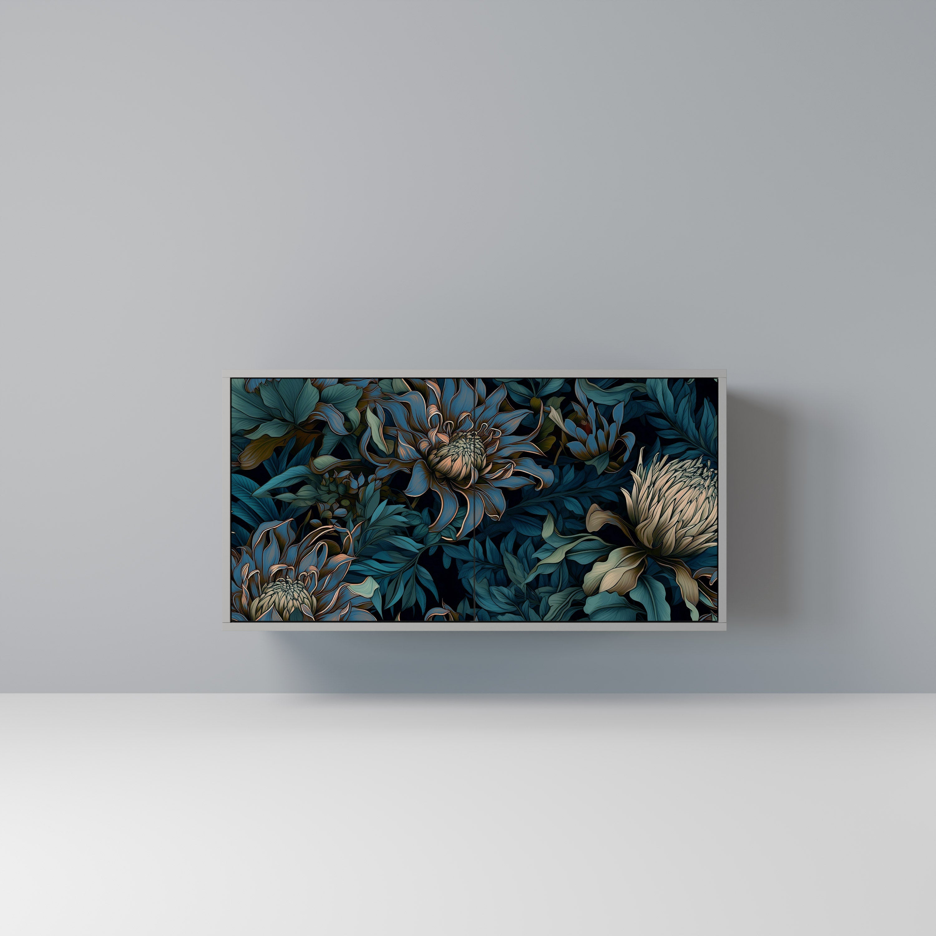 Μπουφές TWILIGHT BLOOM με 2 πόρτες σε γκρι φινίρισμα