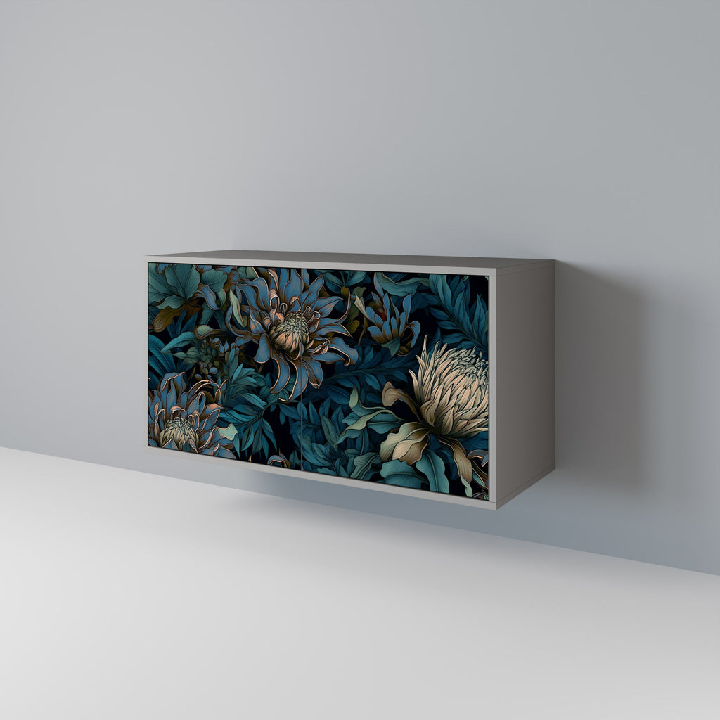 TWILIGHT BLOOM 2-Door Sideboard in Grey Finish