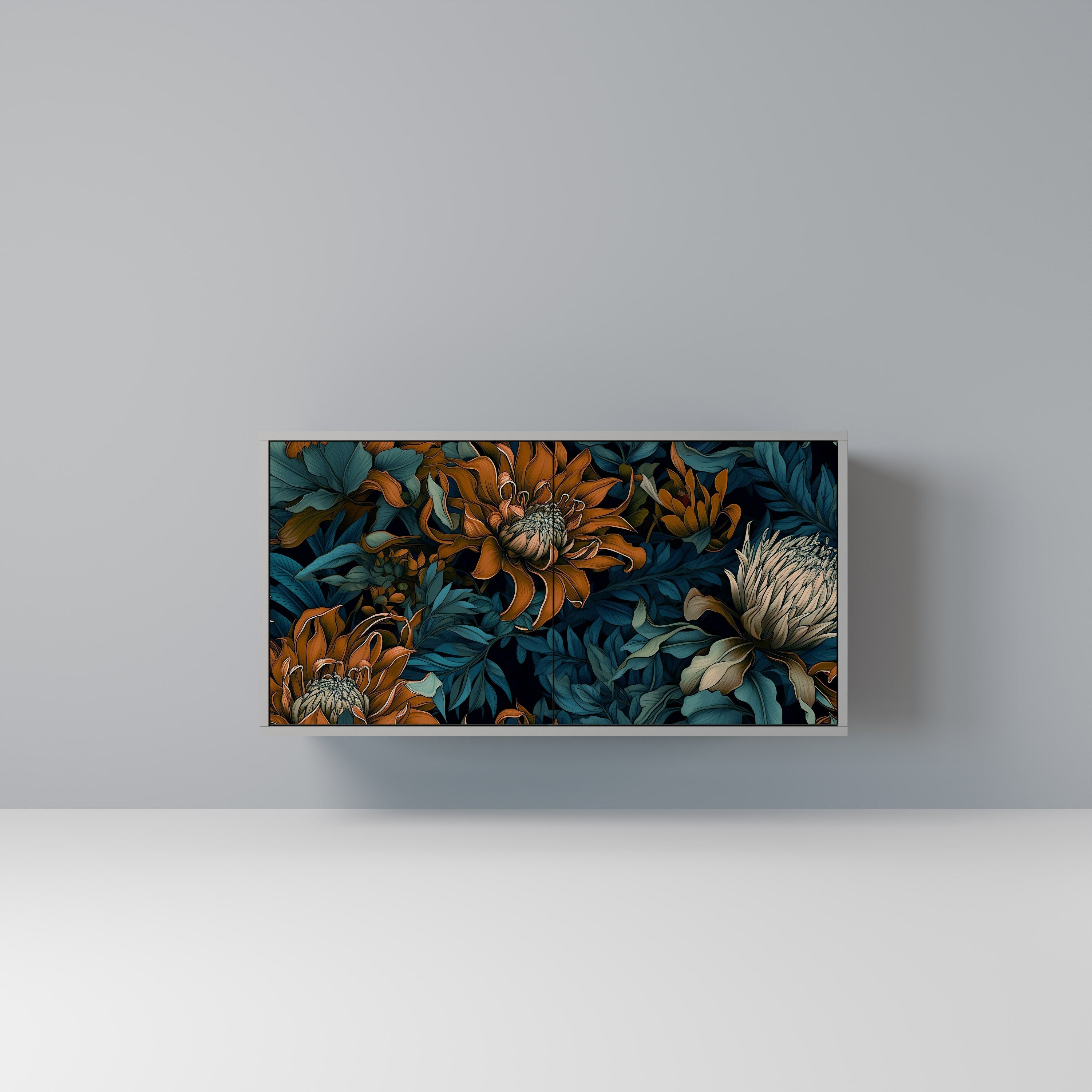 Μπουφές MORNING BLOOM με 2 πόρτες σε γκρι φινίρισμα