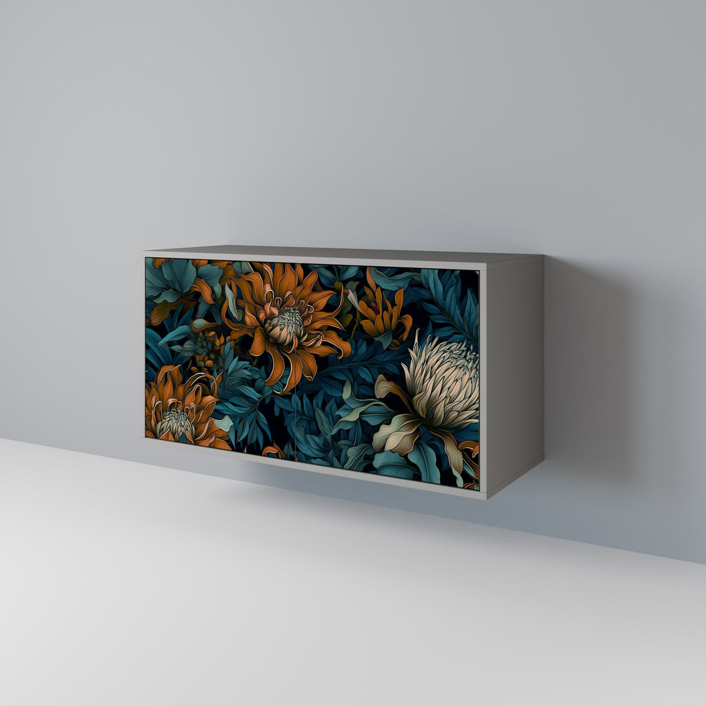 Μπουφές MORNING BLOOM με 2 πόρτες σε γκρι φινίρισμα
