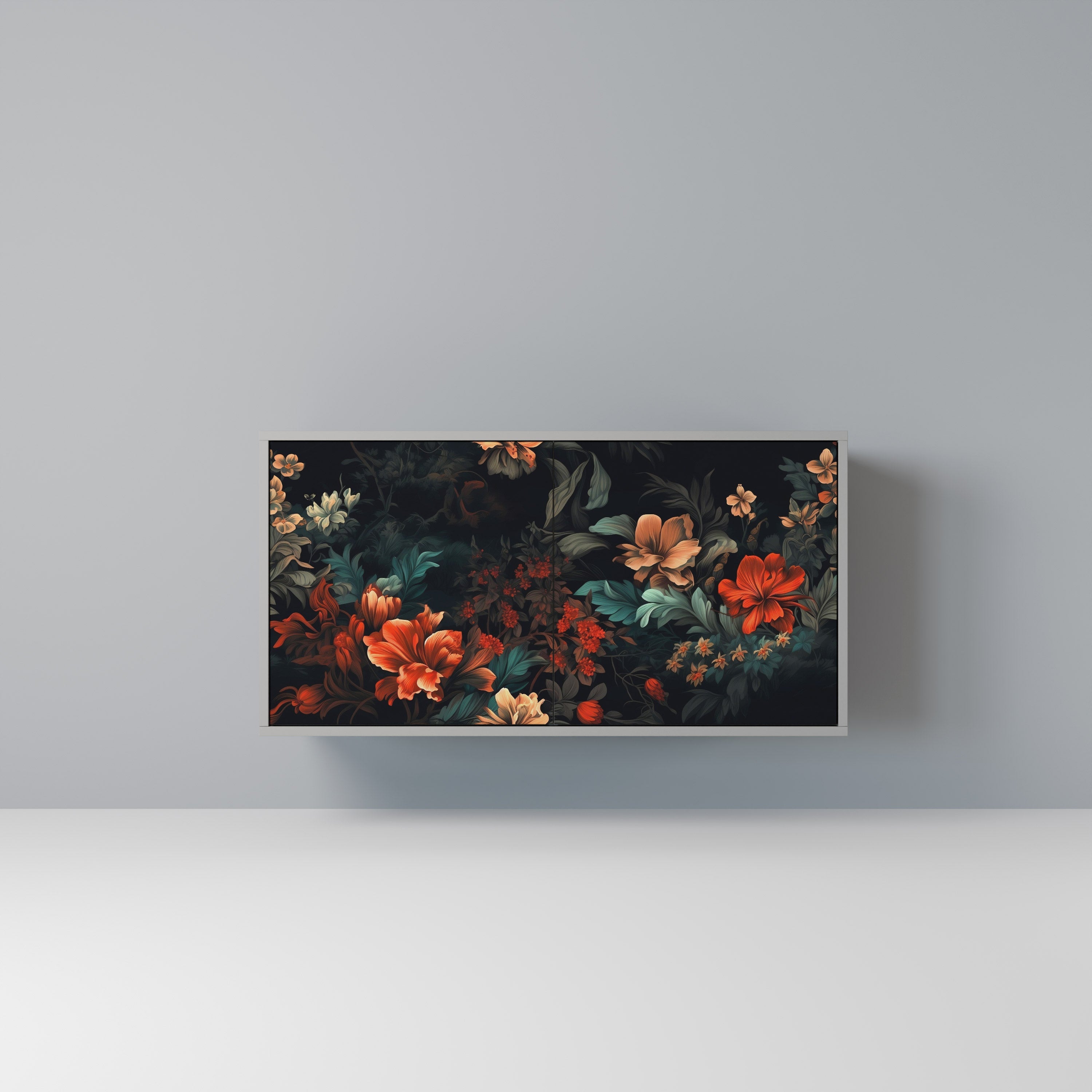 Μπουφές IMAGINARY BLOSSOM με 2 πόρτες σε γκρι φινίρισμα