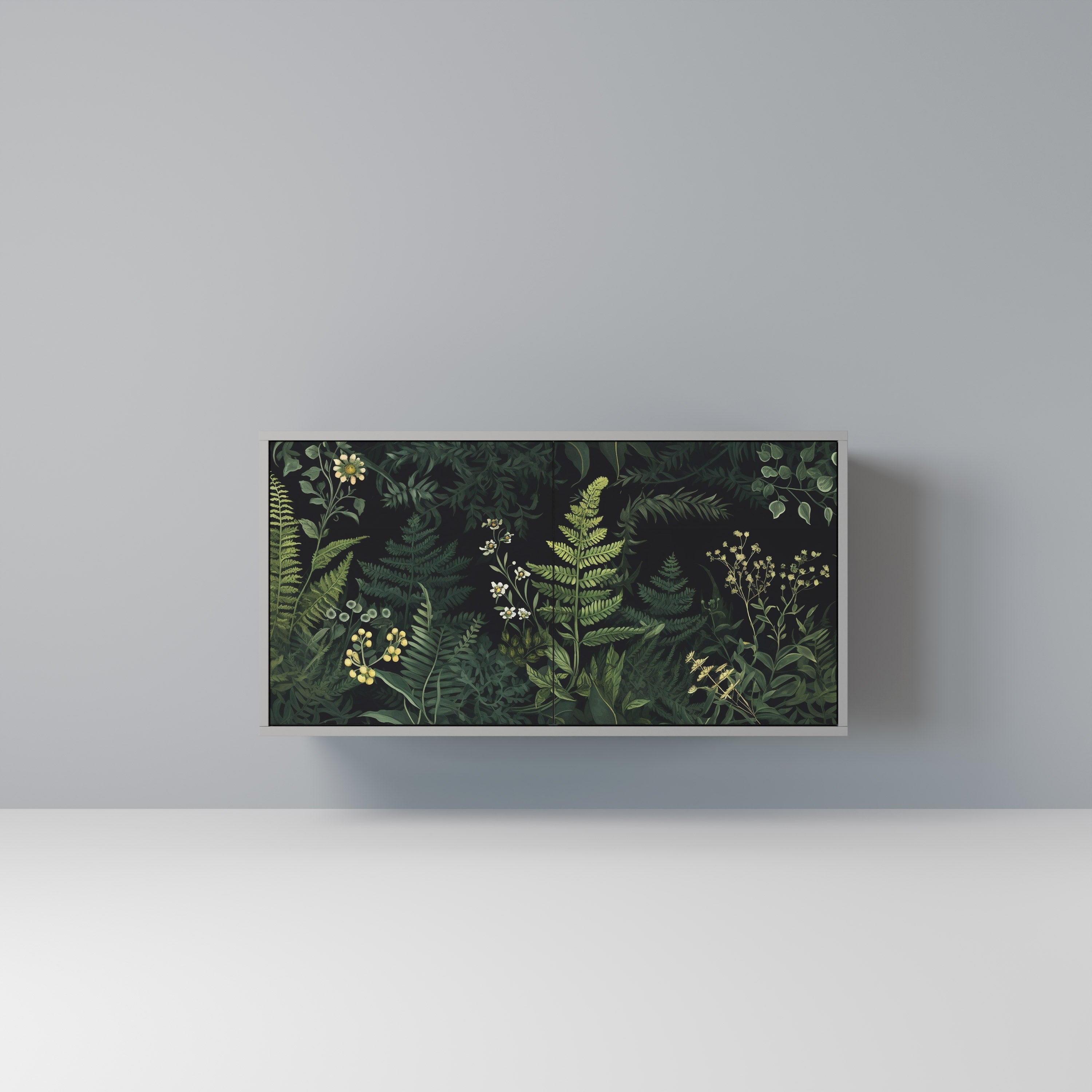 Μπουφές FERN FLOWERS με 2 πόρτες σε γκρι φινίρισμα