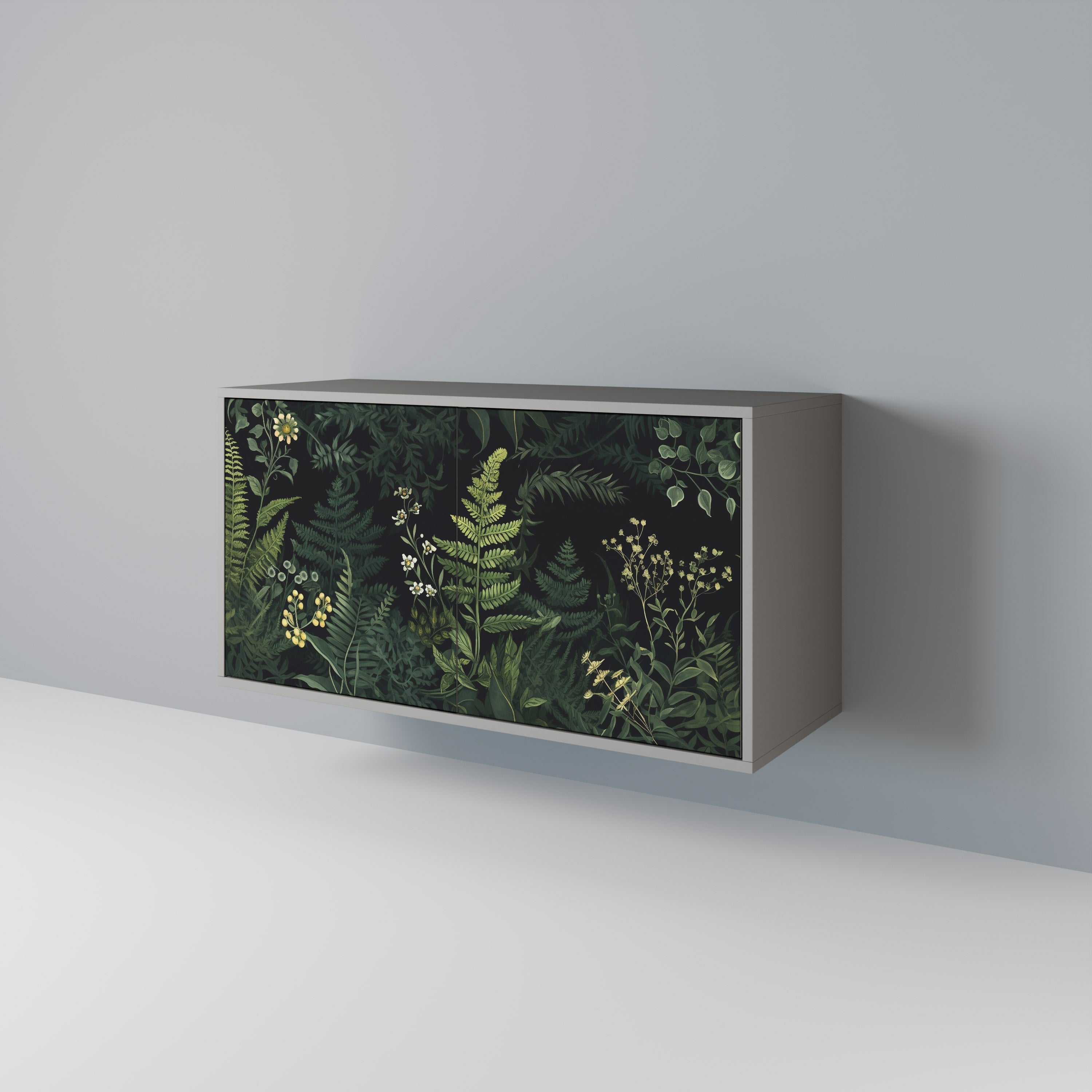 Μπουφές FERN FLOWERS με 2 πόρτες σε γκρι φινίρισμα
