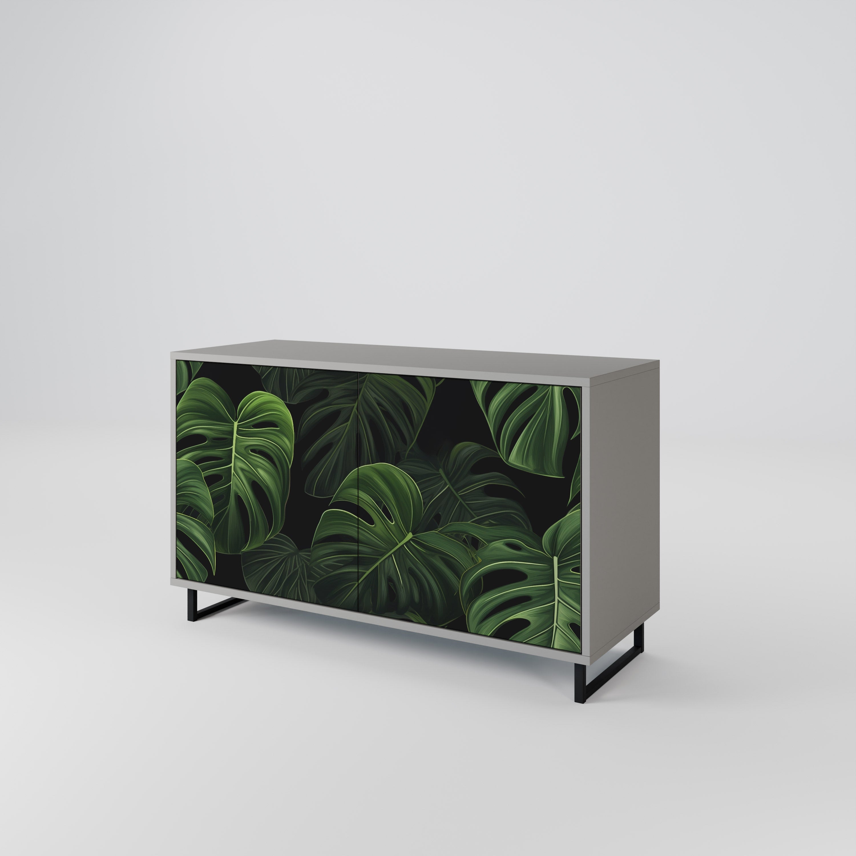 INFINITE MONSTERA Μπουφές με 2 Πόρτες σε Γκρι Φινίρισμα