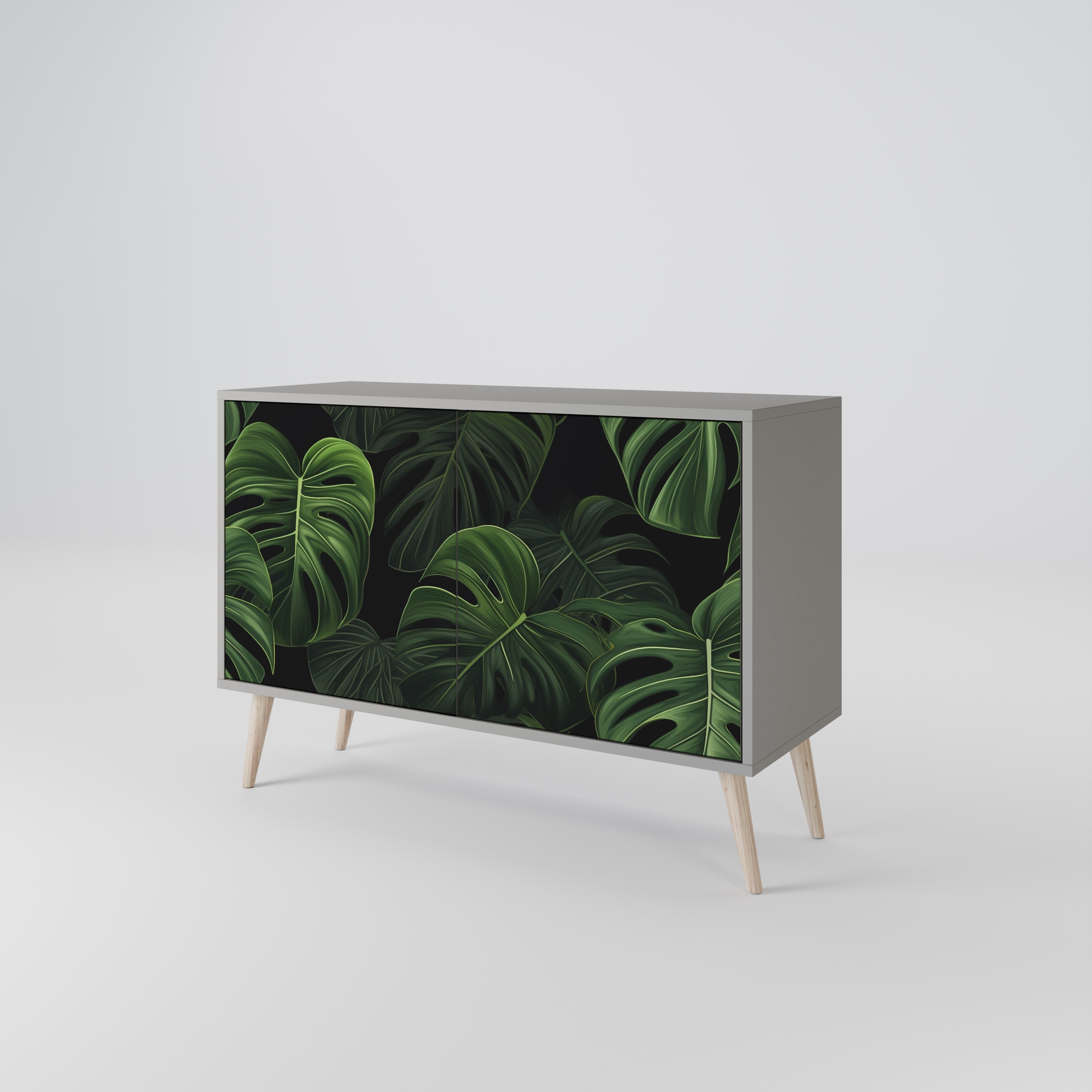 INFINITE MONSTERA Μπουφές με 2 Πόρτες σε Γκρι Φινίρισμα
