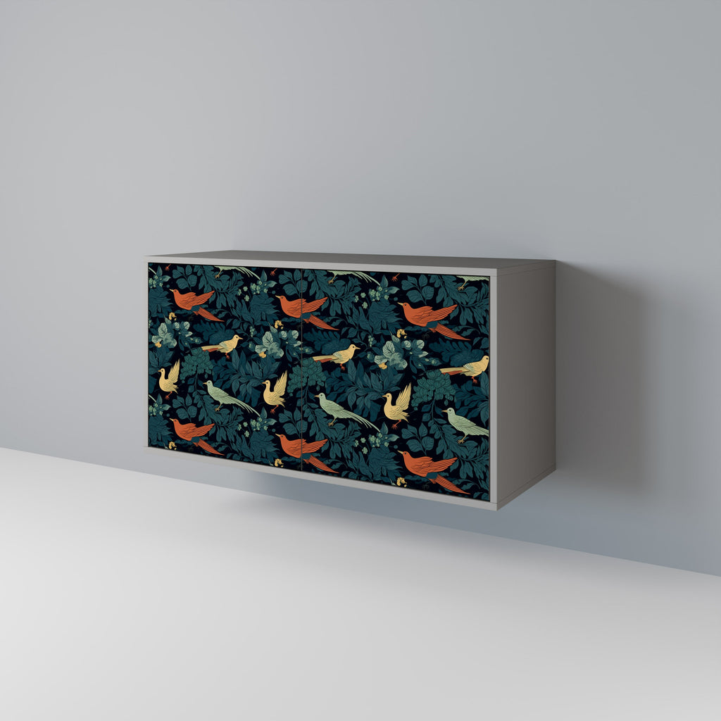 FOWL ORNAMENT 2-Door Sideboard in Grey Finish