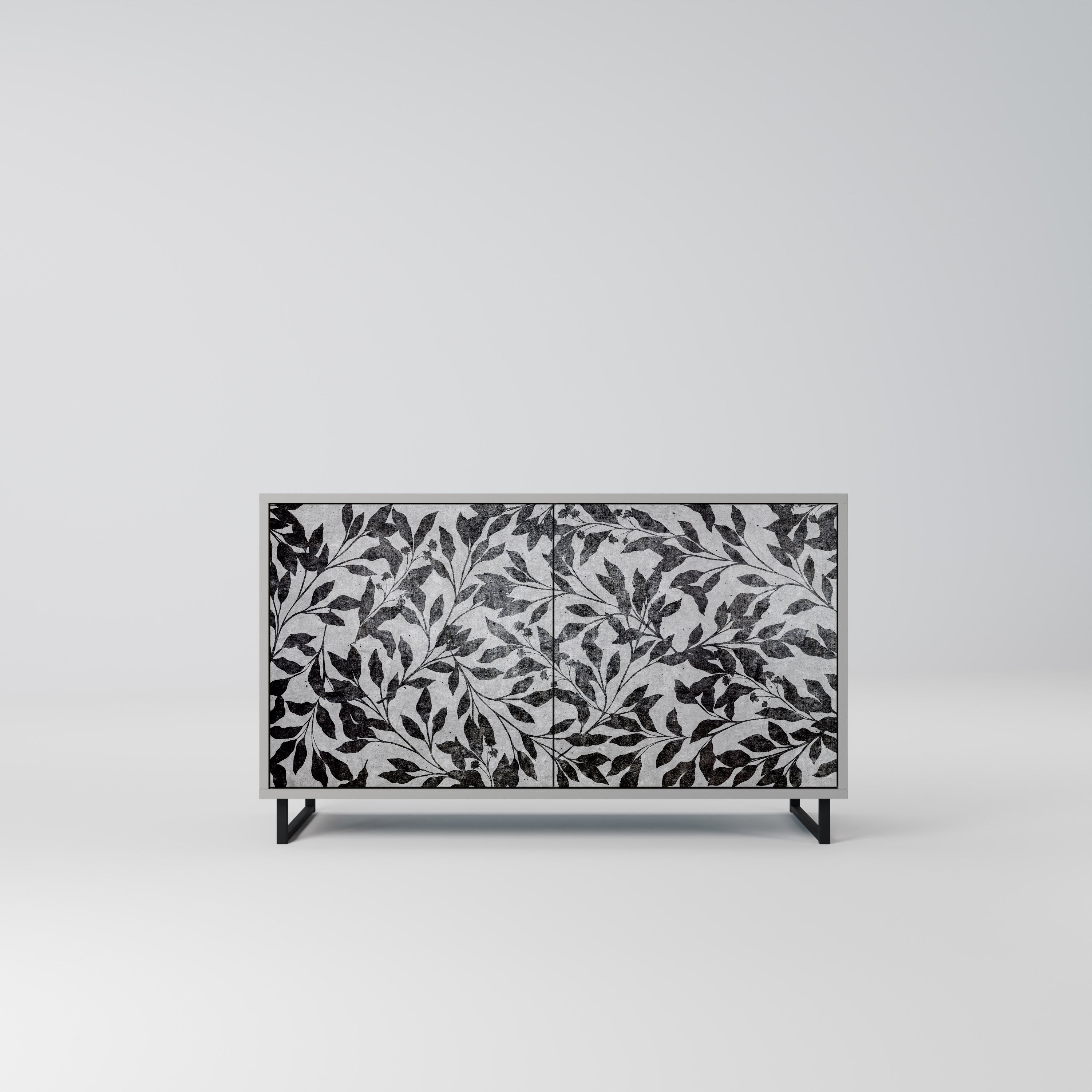 Μπουφές CHARCOAL SPROUT με 2 πόρτες σε γκρι φινίρισμα