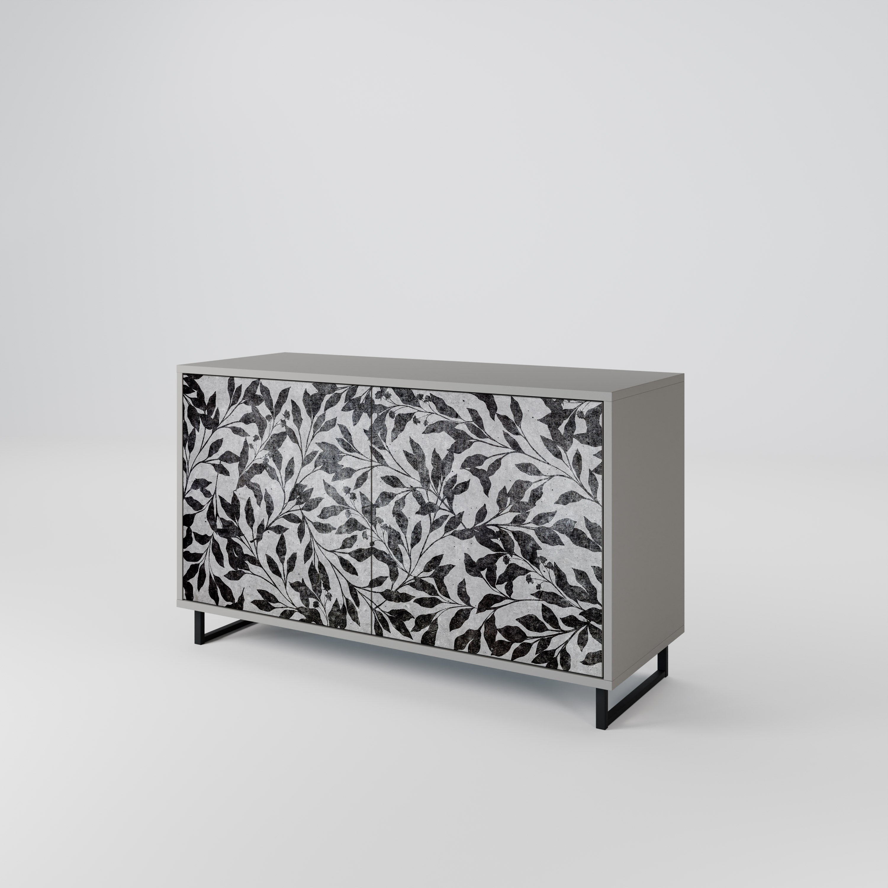 Μπουφές CHARCOAL SPROUT με 2 πόρτες σε γκρι φινίρισμα