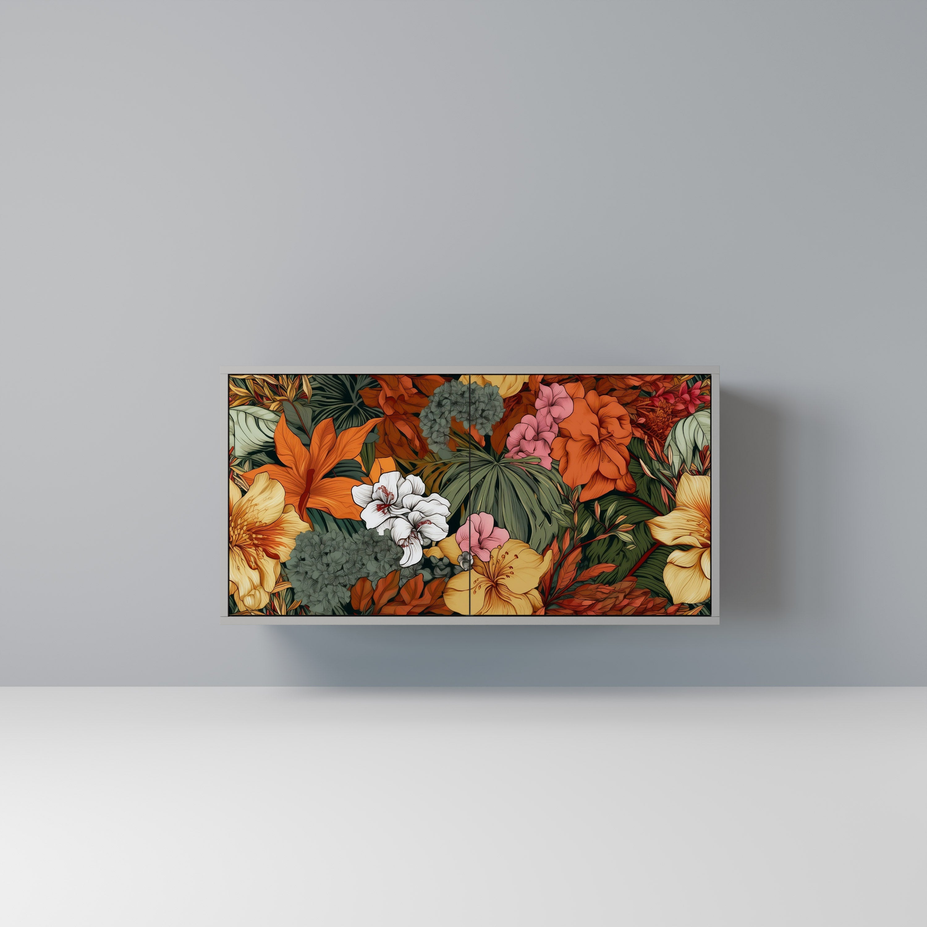 Μπουφές RADIANT FLORA με 2 πόρτες σε γκρι φινίρισμα