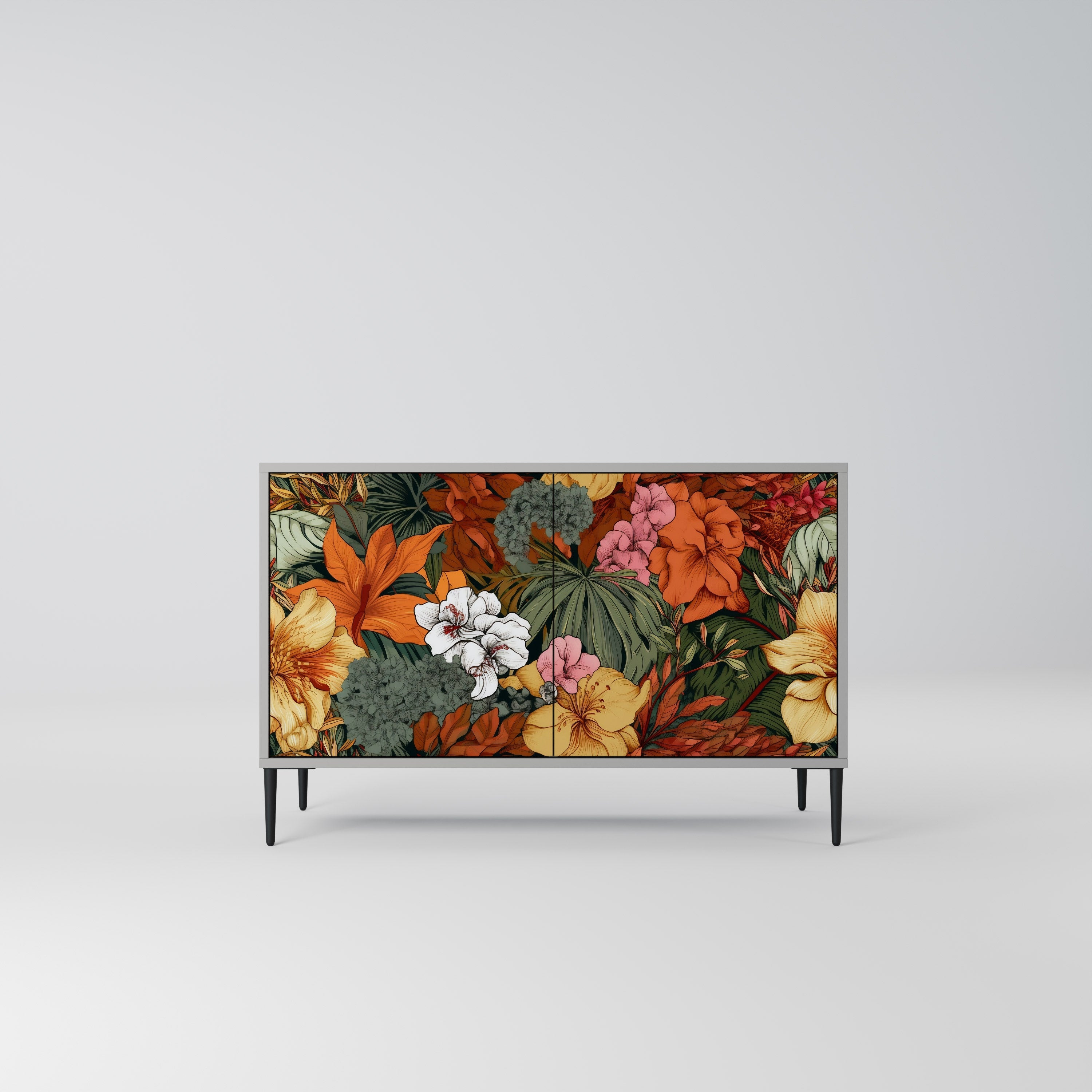 Μπουφές RADIANT FLORA με 2 πόρτες σε γκρι φινίρισμα
