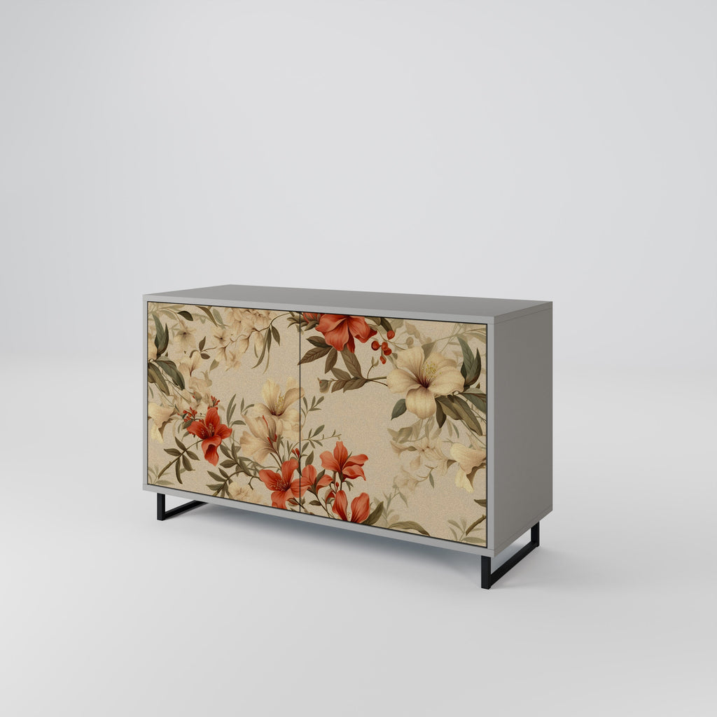 BLOOMING HARMONY 2-Door Sideboard in Grey Finish