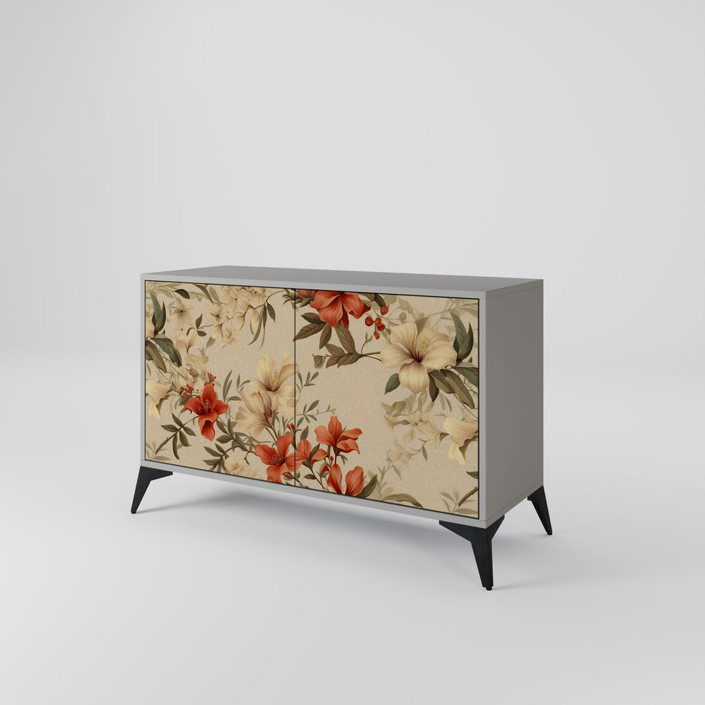 BLOOMING HARMONY 2-Door Sideboard in Grey Finish