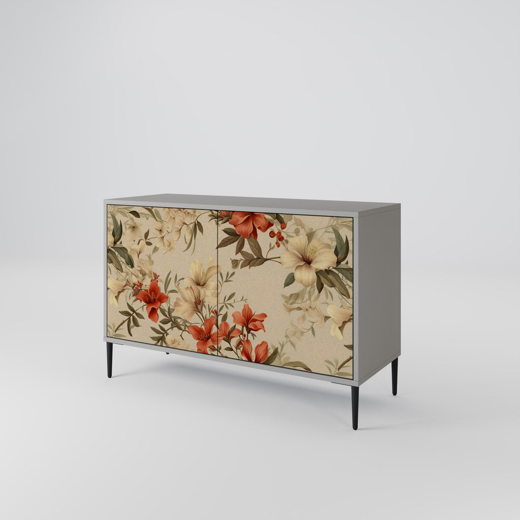 BLOOMING HARMONY 2-Door Sideboard in Grey Finish