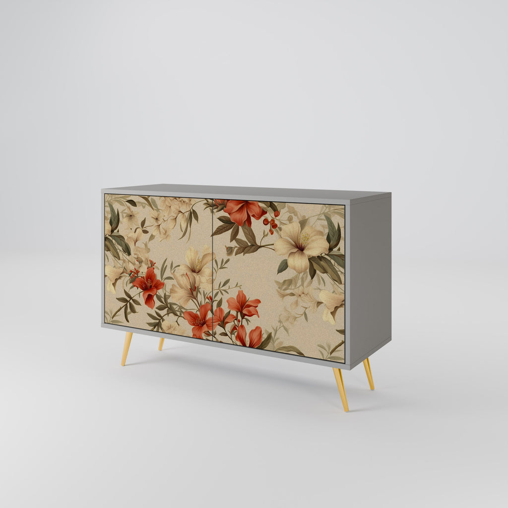 BLOOMING HARMONY 2-Door Sideboard in Grey Finish