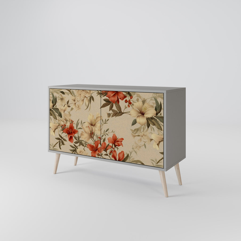 BLOOMING HARMONY 2-Door Sideboard in Grey Finish
