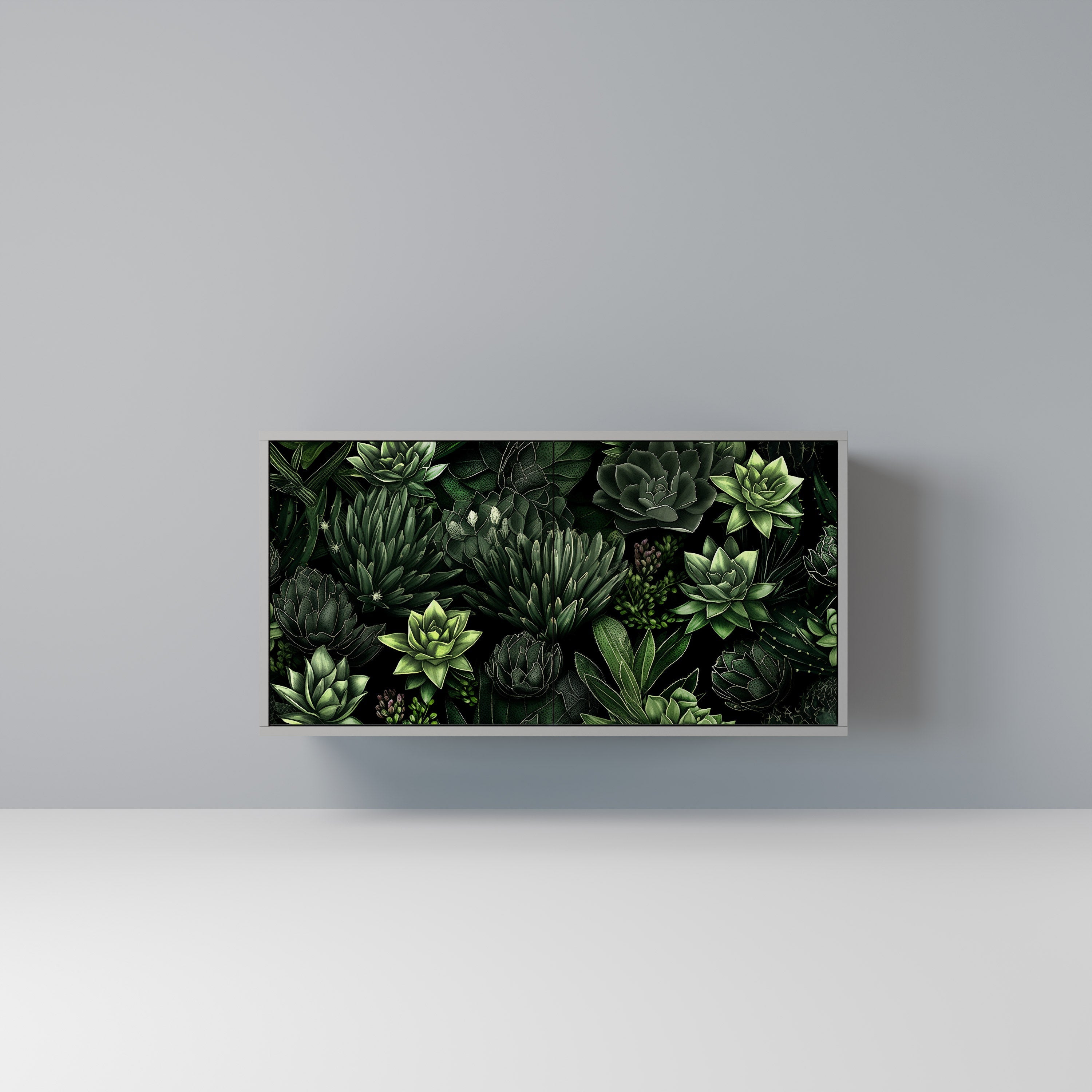 Μπουφές SUCCULENT JUNGLE με 2 πόρτες σε γκρι φινίρισμα