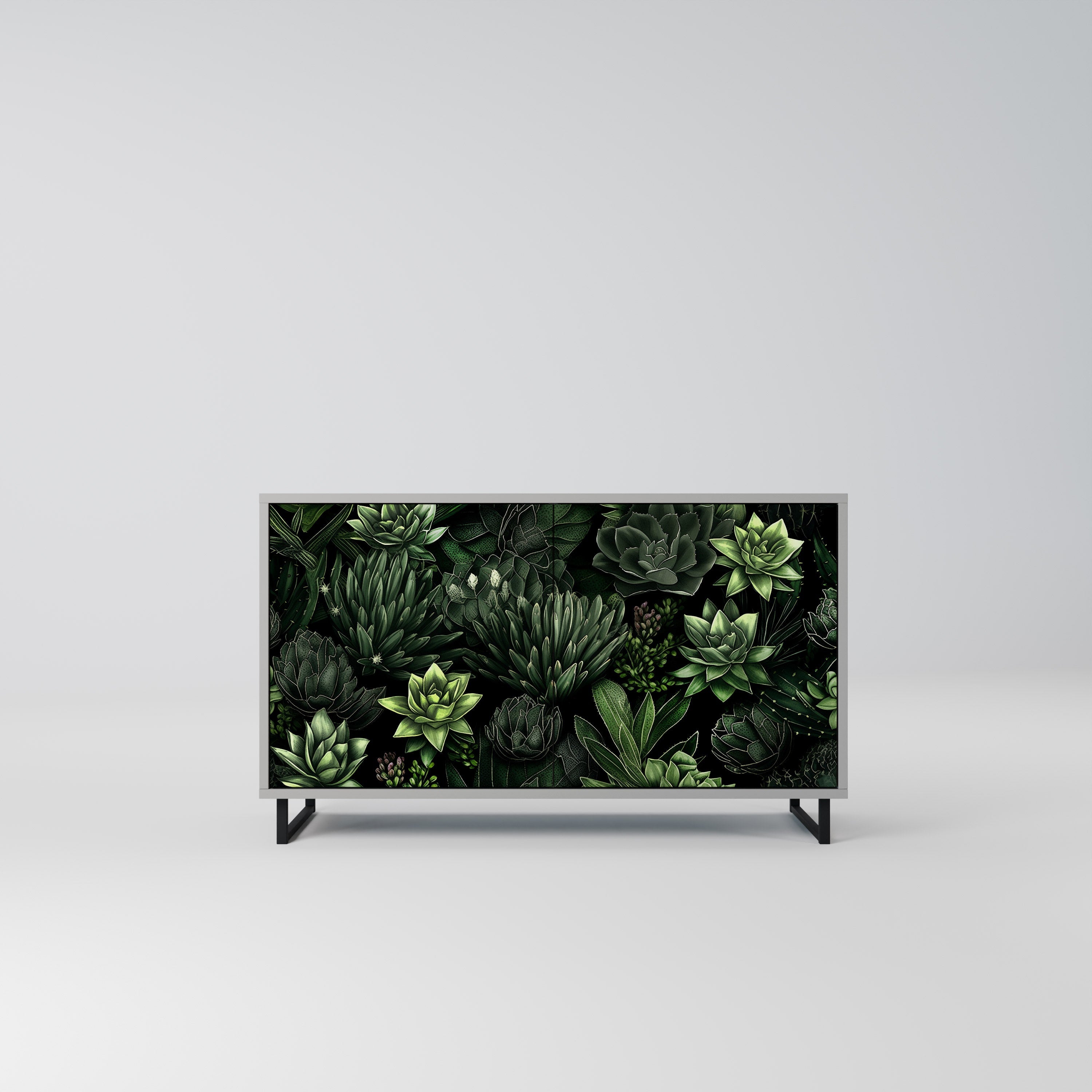 Μπουφές SUCCULENT JUNGLE με 2 πόρτες σε γκρι φινίρισμα