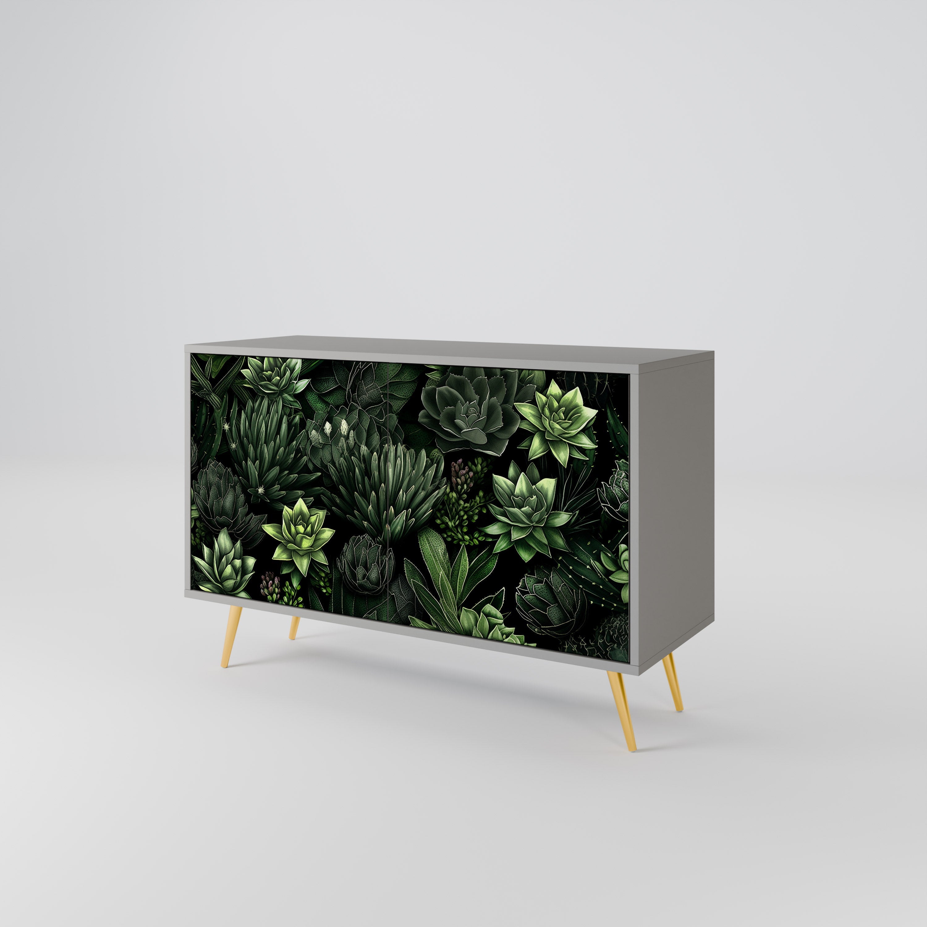 Μπουφές SUCCULENT JUNGLE με 2 πόρτες σε γκρι φινίρισμα