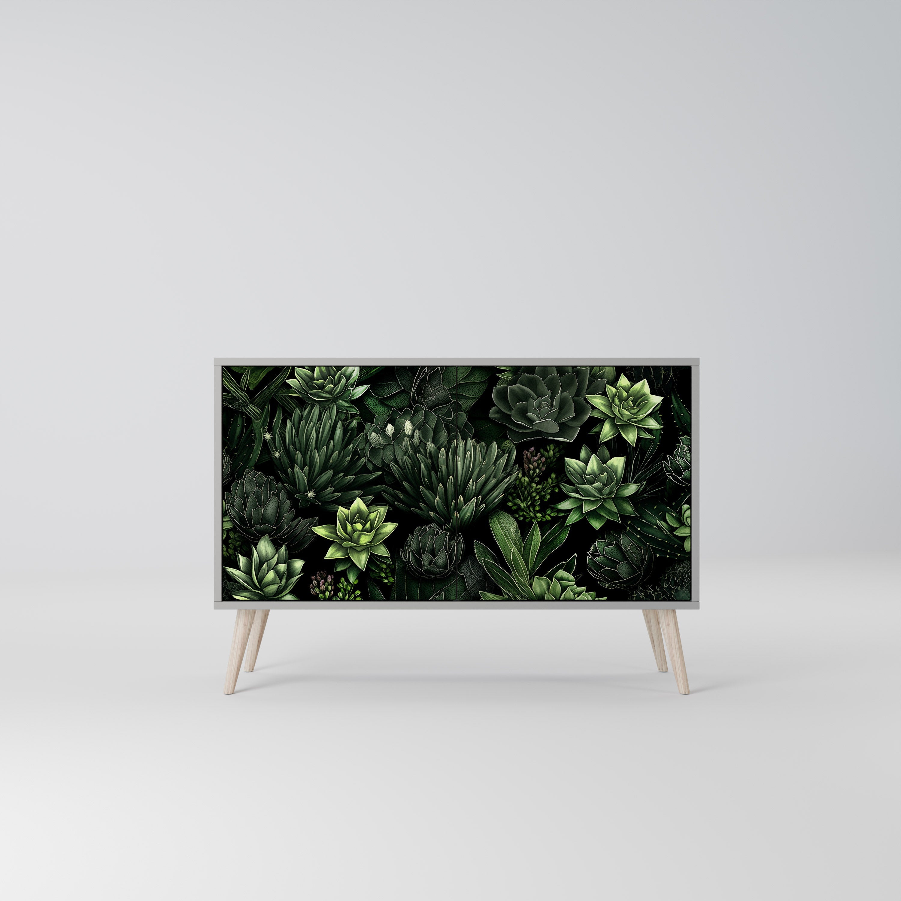 Μπουφές SUCCULENT JUNGLE με 2 πόρτες σε γκρι φινίρισμα