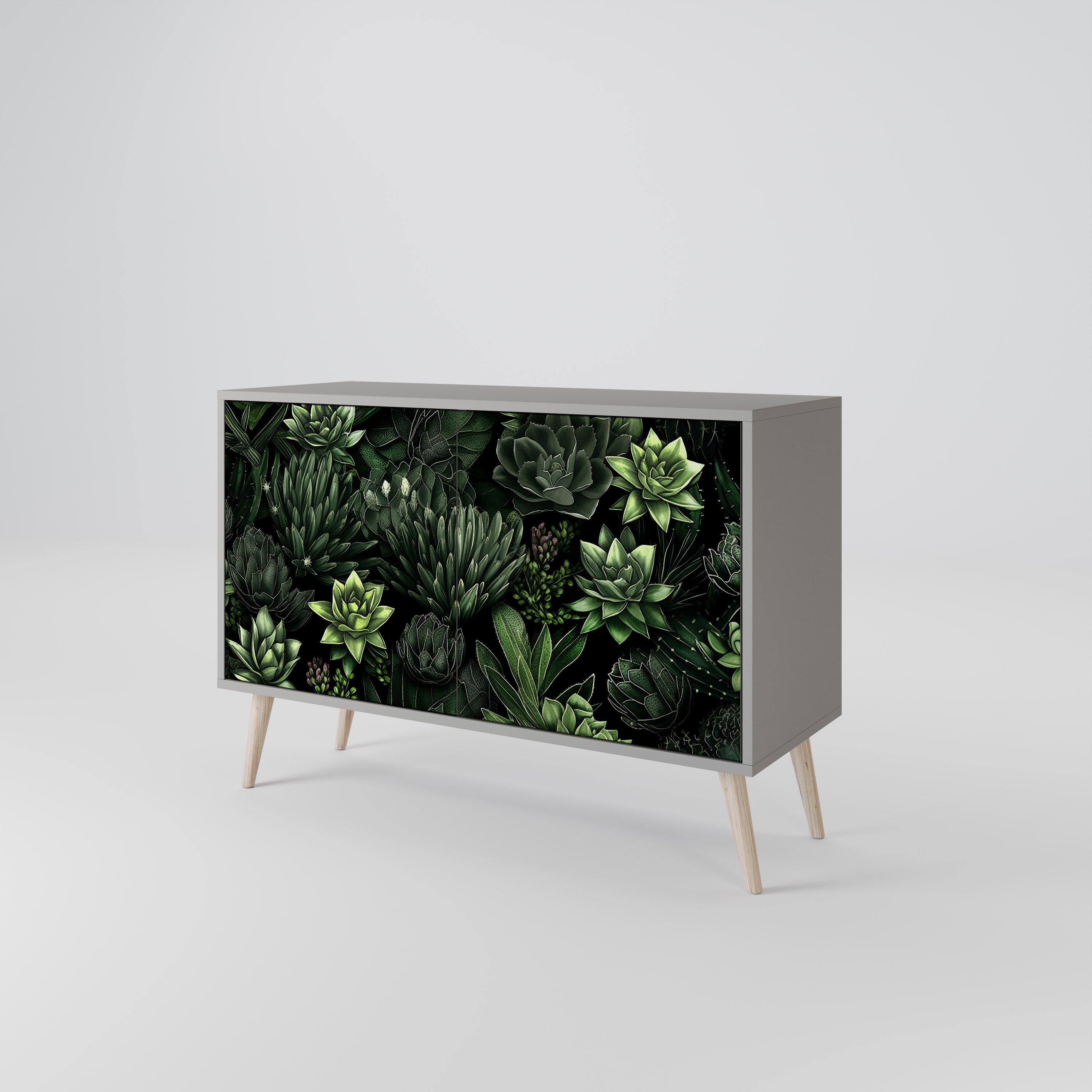Μπουφές SUCCULENT JUNGLE με 2 πόρτες σε γκρι φινίρισμα