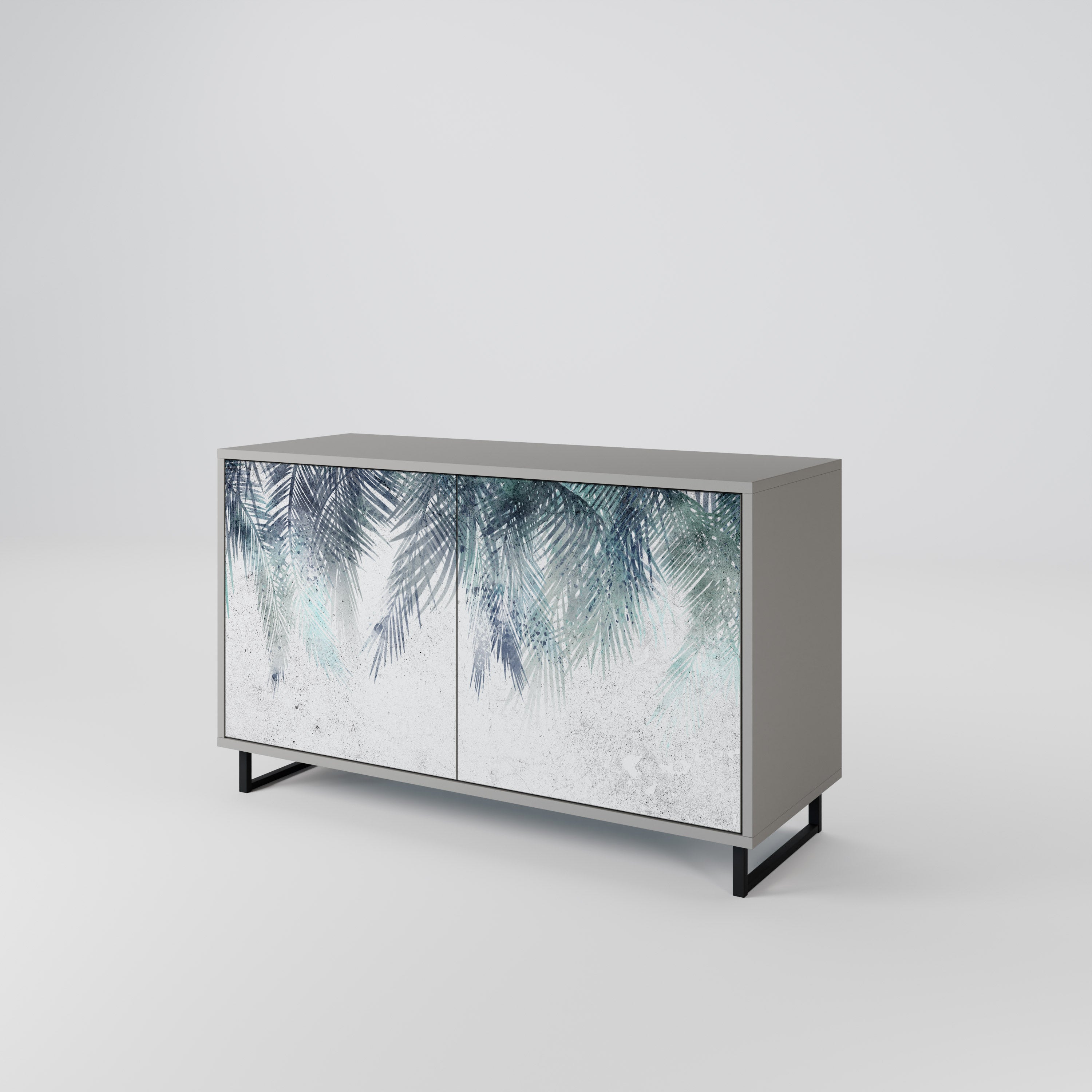 Μπουφές PALM VEIL με 2 πόρτες σε γκρι φινίρισμα