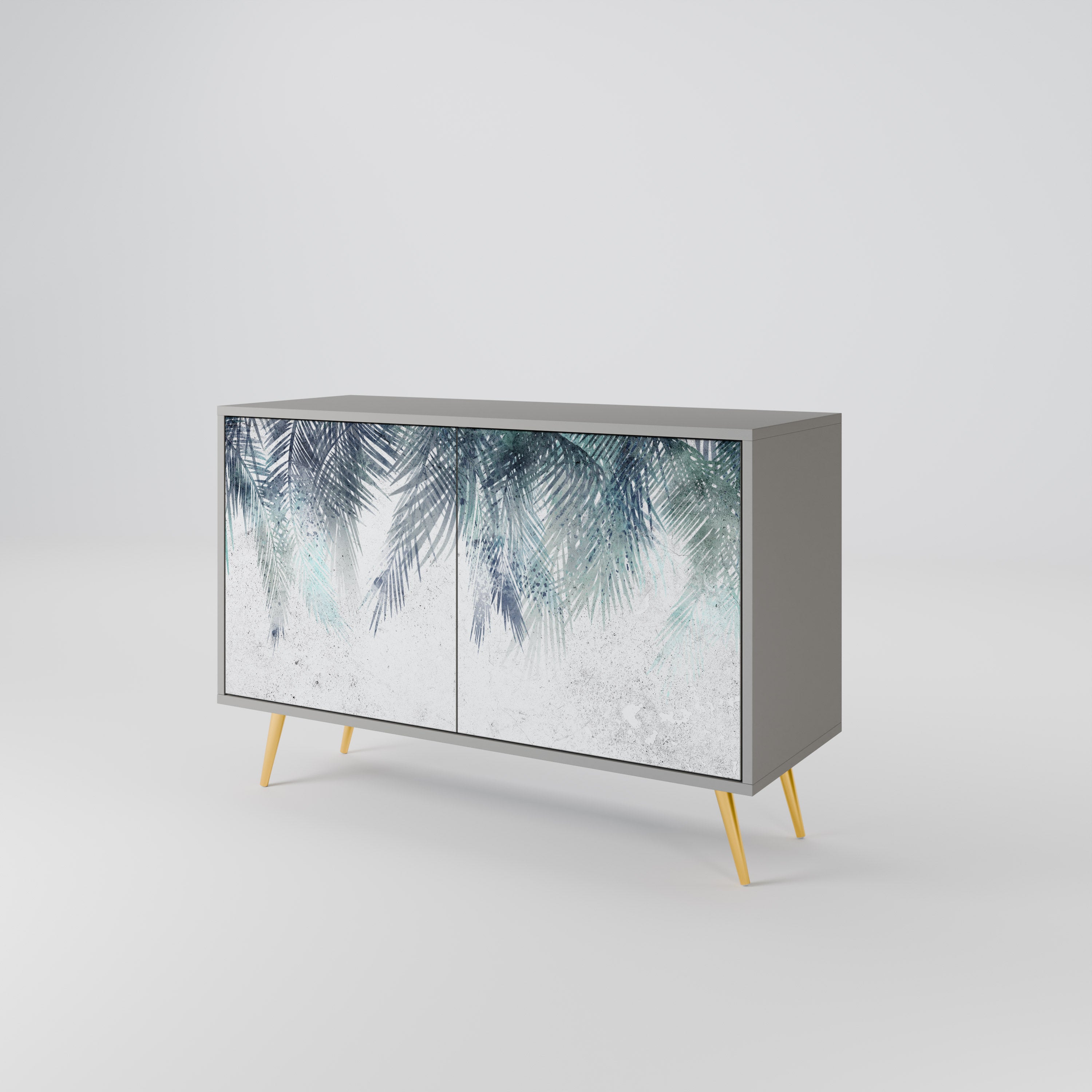 Μπουφές PALM VEIL με 2 πόρτες σε γκρι φινίρισμα