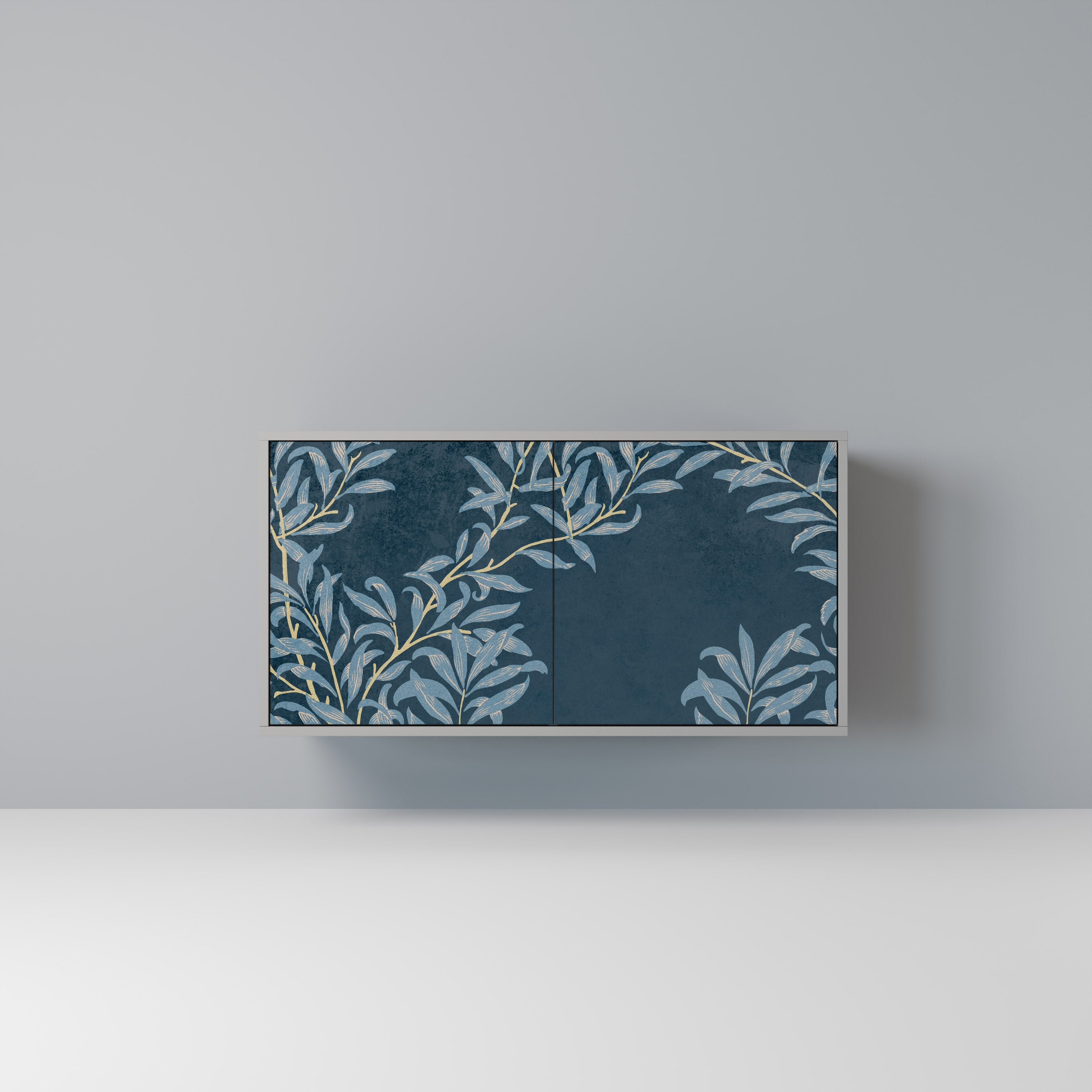 Μπουφές BLUE LEAVES με 2 πόρτες σε γκρι φινίρισμα