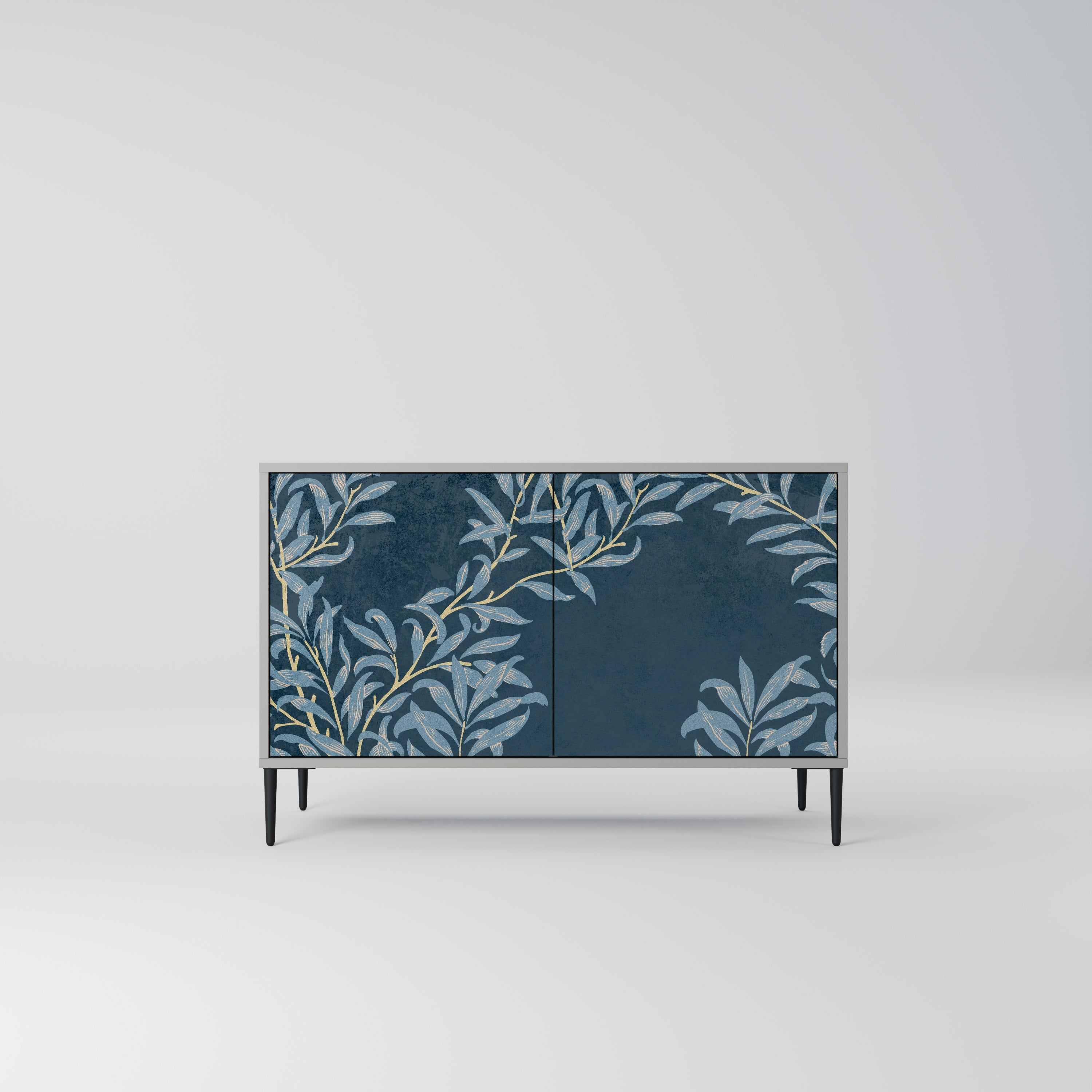 Μπουφές BLUE LEAVES με 2 πόρτες σε γκρι φινίρισμα