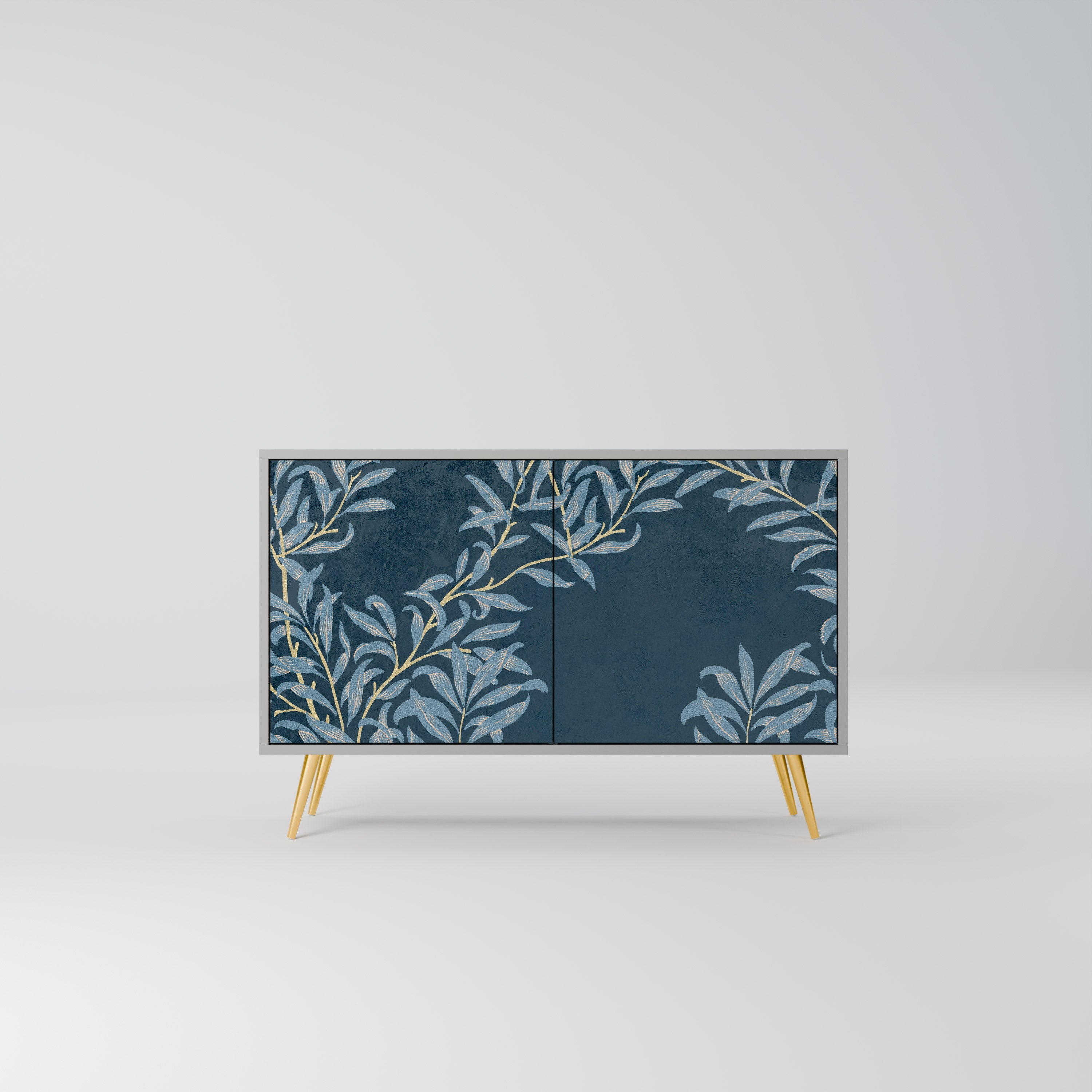 Μπουφές BLUE LEAVES με 2 πόρτες σε γκρι φινίρισμα