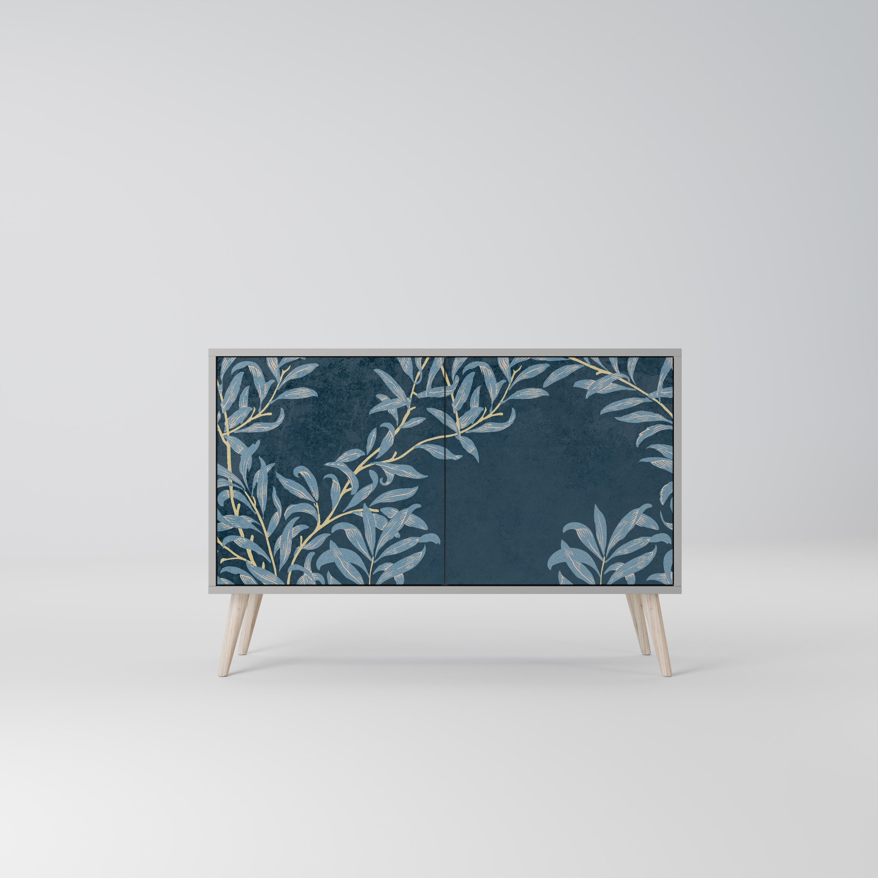 Μπουφές BLUE LEAVES με 2 πόρτες σε γκρι φινίρισμα