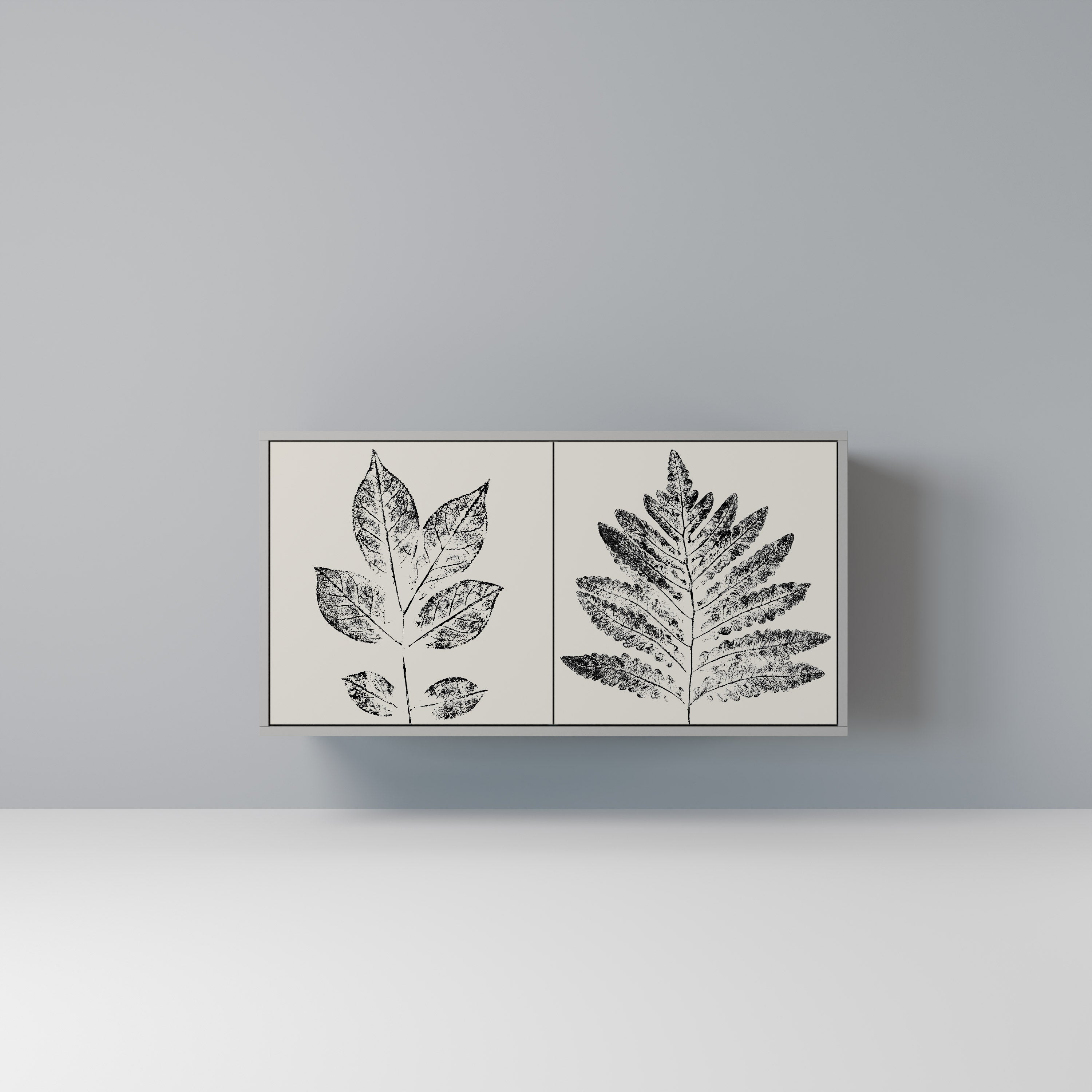 Μπουφές LEAFY STAMPS με 2 πόρτες σε γκρι φινίρισμα