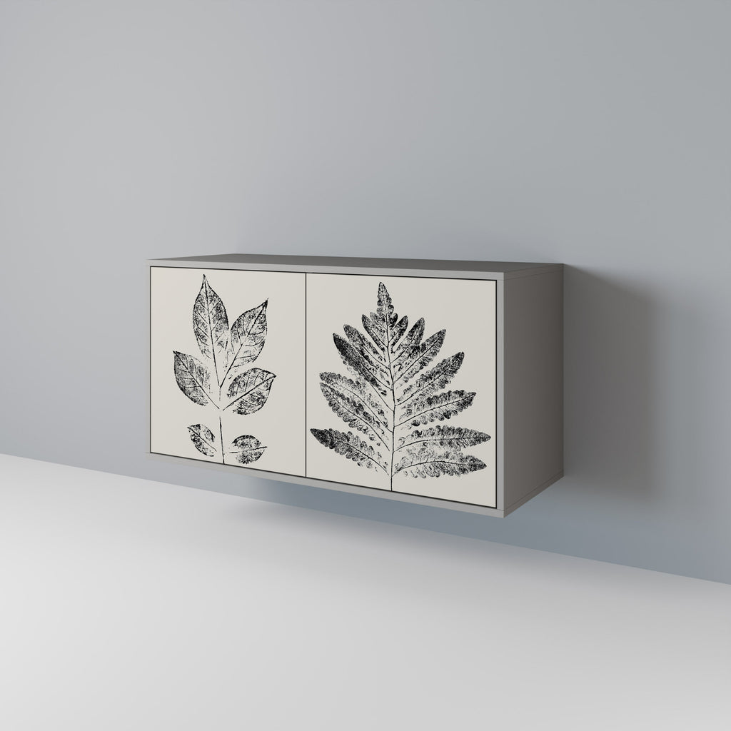 Μπουφές LEAFY STAMPS με 2 πόρτες σε γκρι φινίρισμα