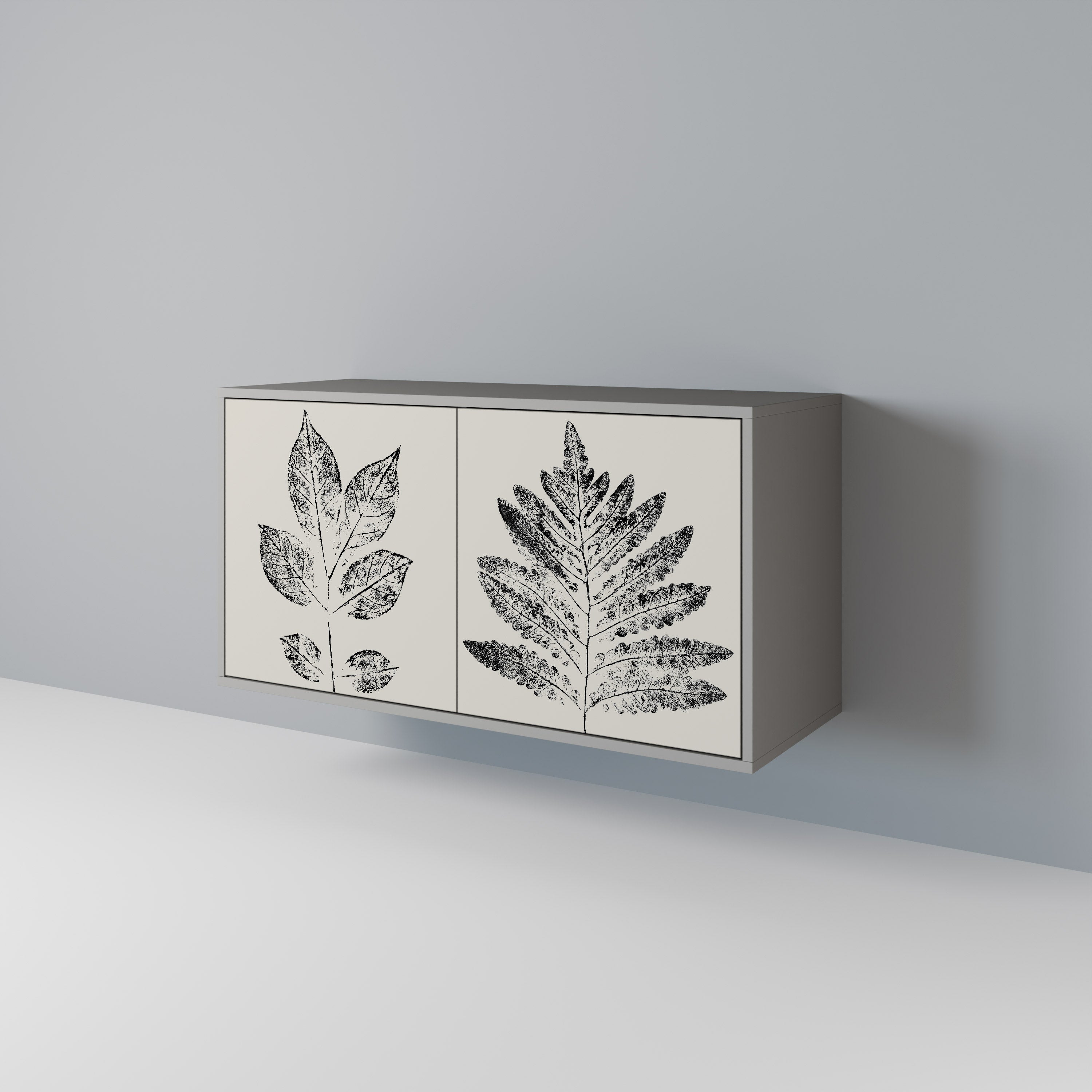Μπουφές LEAFY STAMPS με 2 πόρτες σε γκρι φινίρισμα