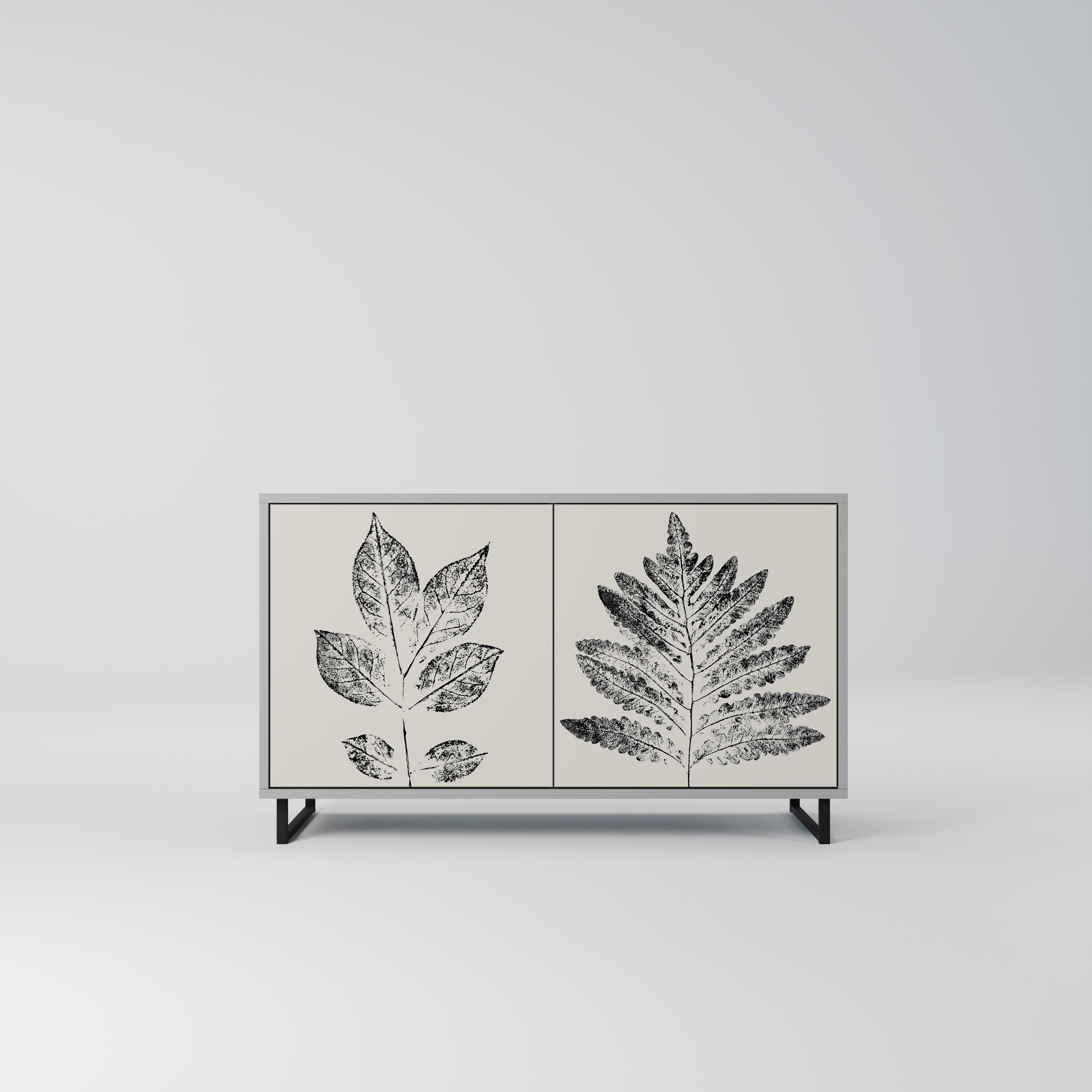 Μπουφές LEAFY STAMPS με 2 πόρτες σε γκρι φινίρισμα