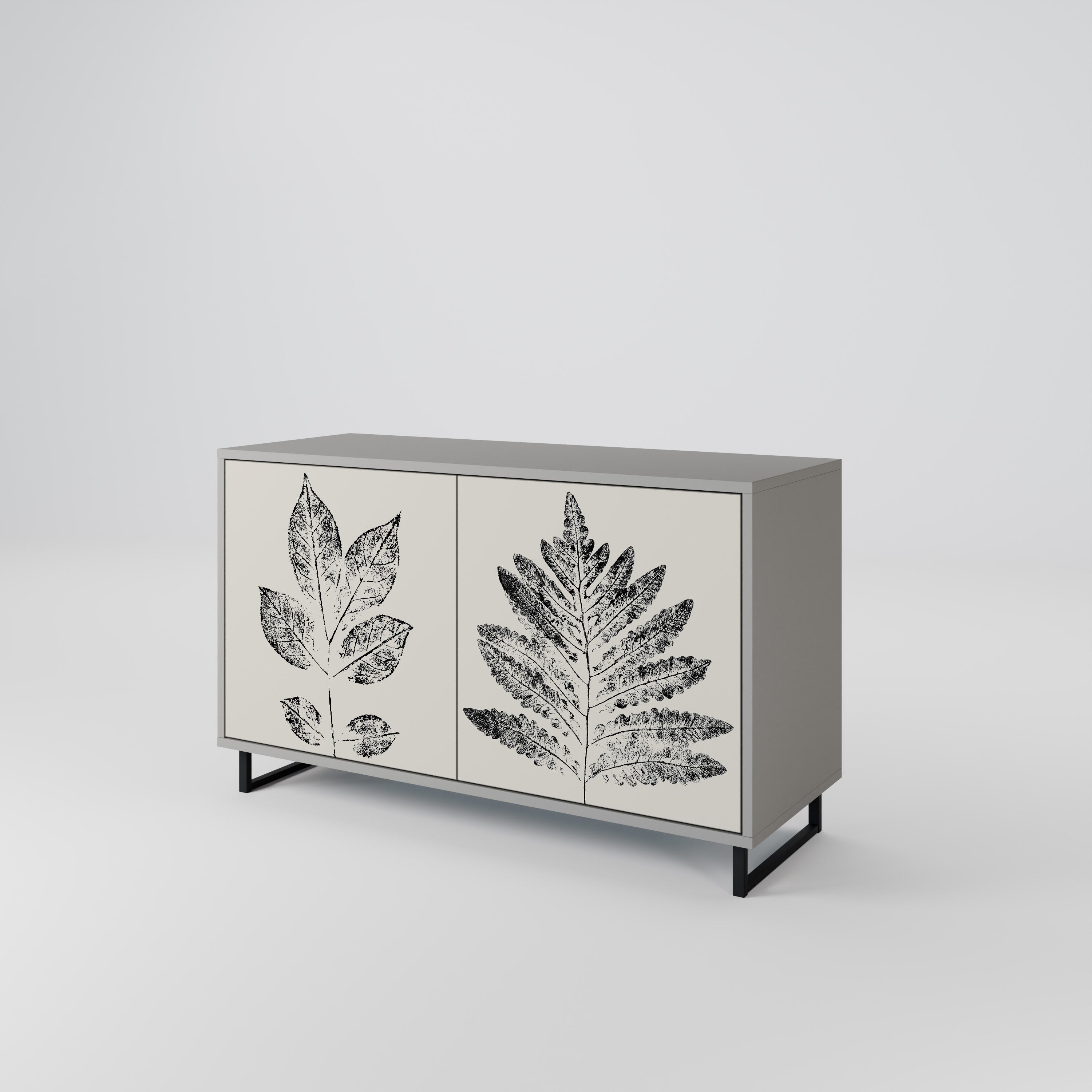 Μπουφές LEAFY STAMPS με 2 πόρτες σε γκρι φινίρισμα