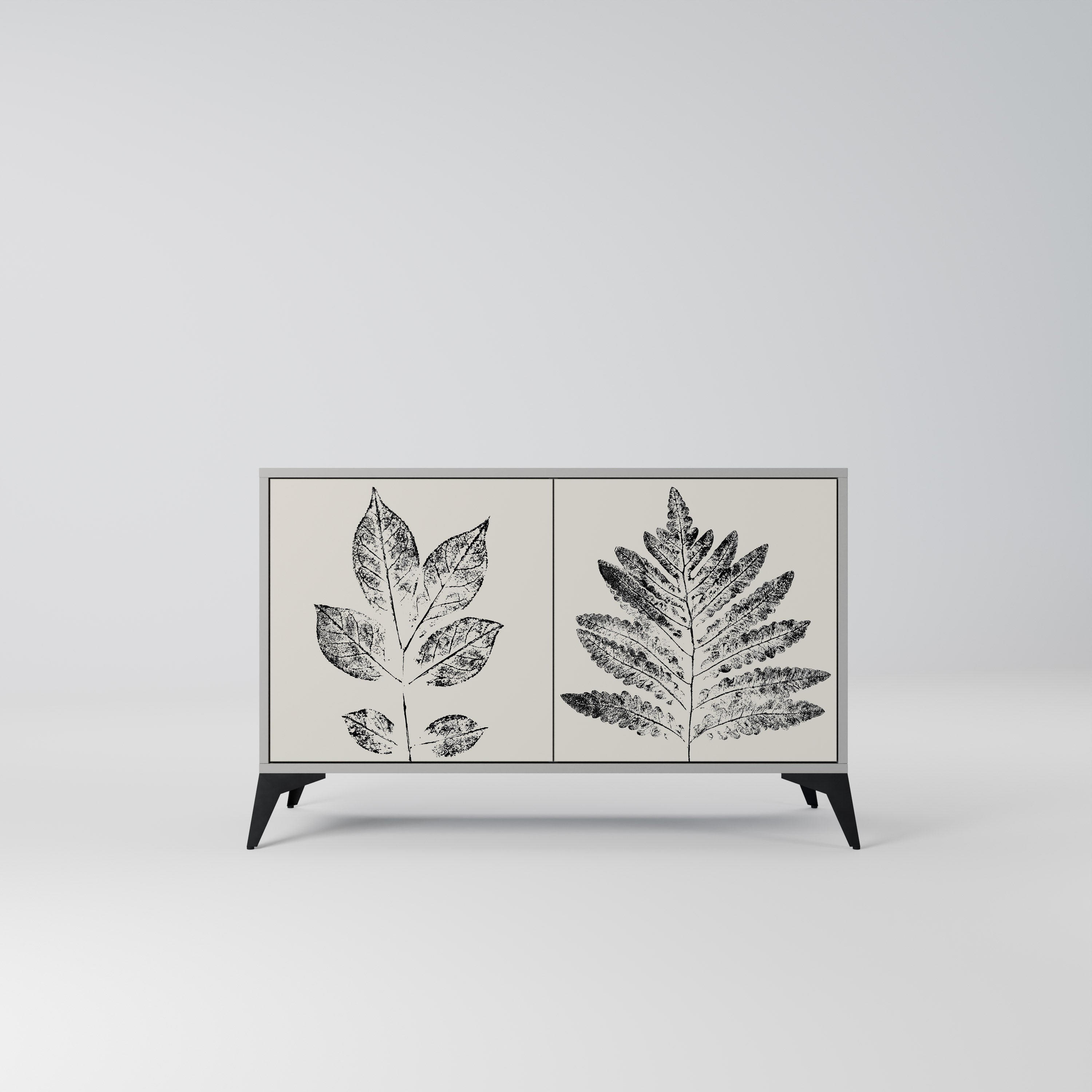 Μπουφές LEAFY STAMPS με 2 πόρτες σε γκρι φινίρισμα