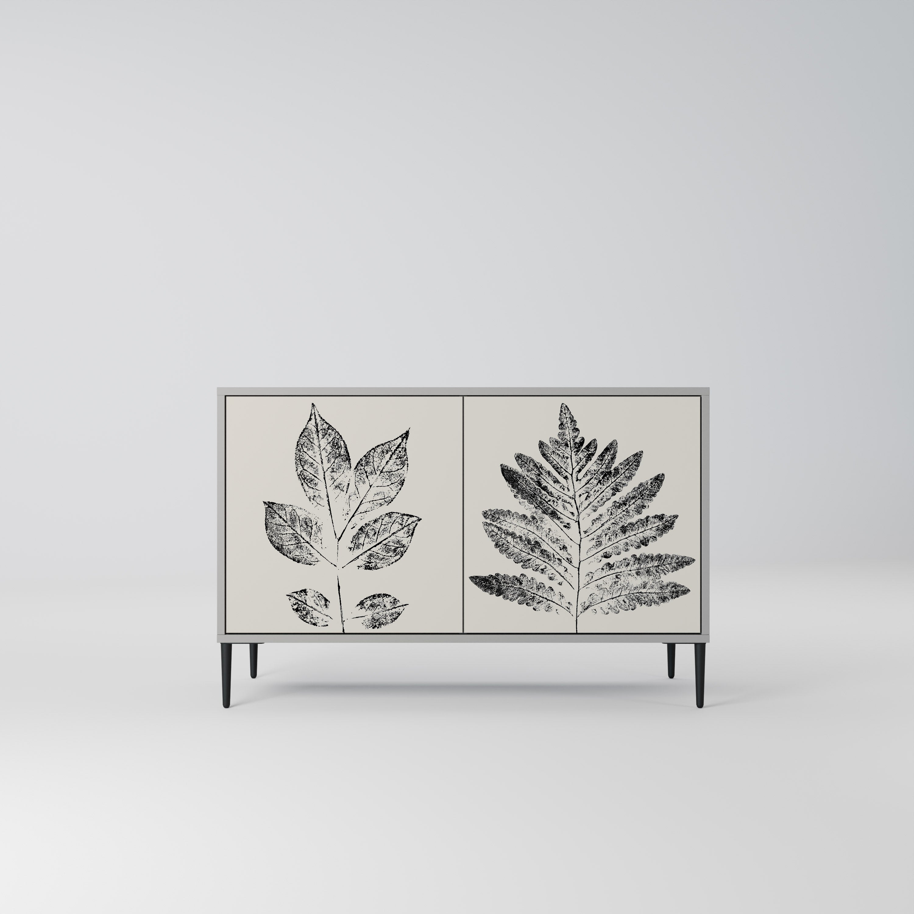 Μπουφές LEAFY STAMPS με 2 πόρτες σε γκρι φινίρισμα