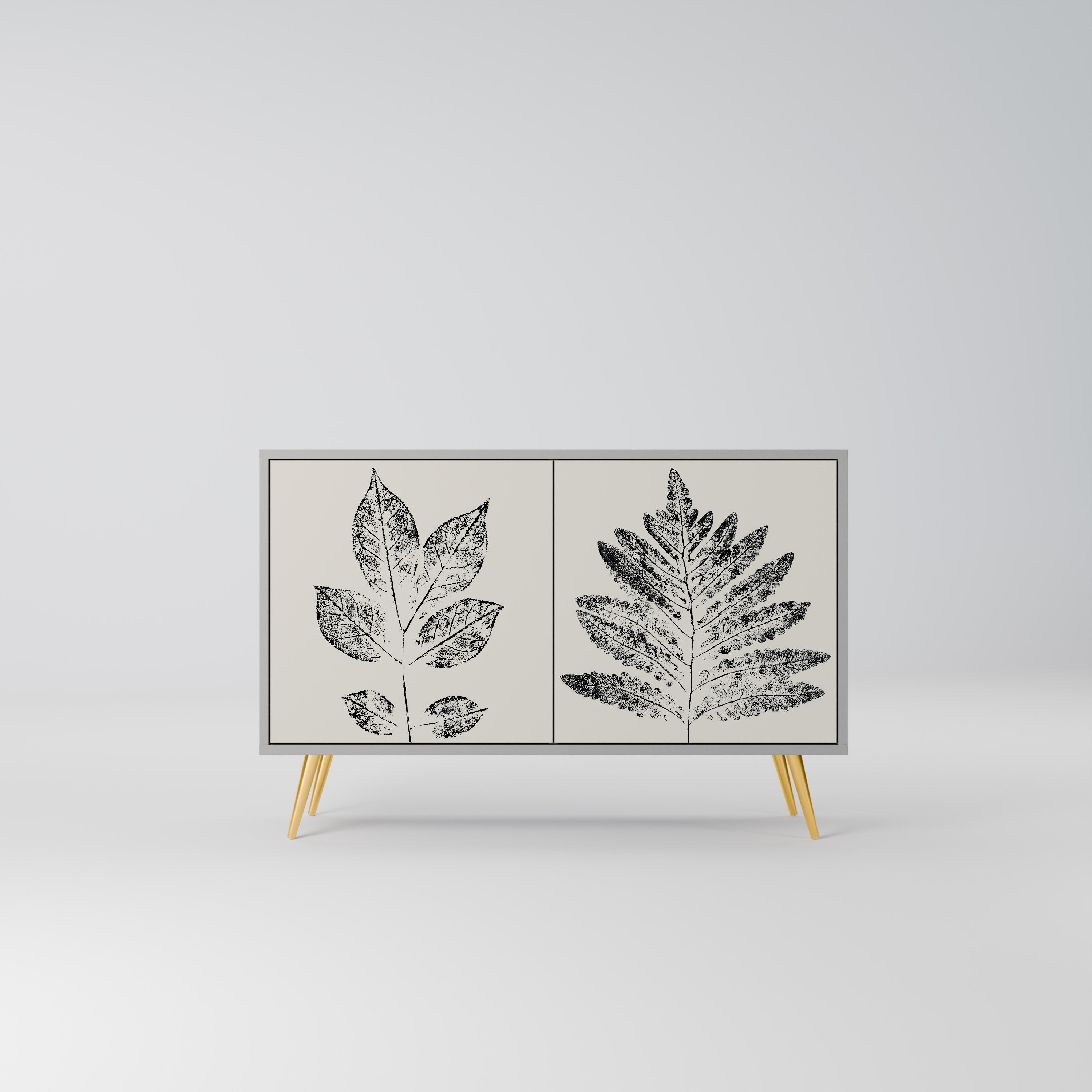 Μπουφές LEAFY STAMPS με 2 πόρτες σε γκρι φινίρισμα