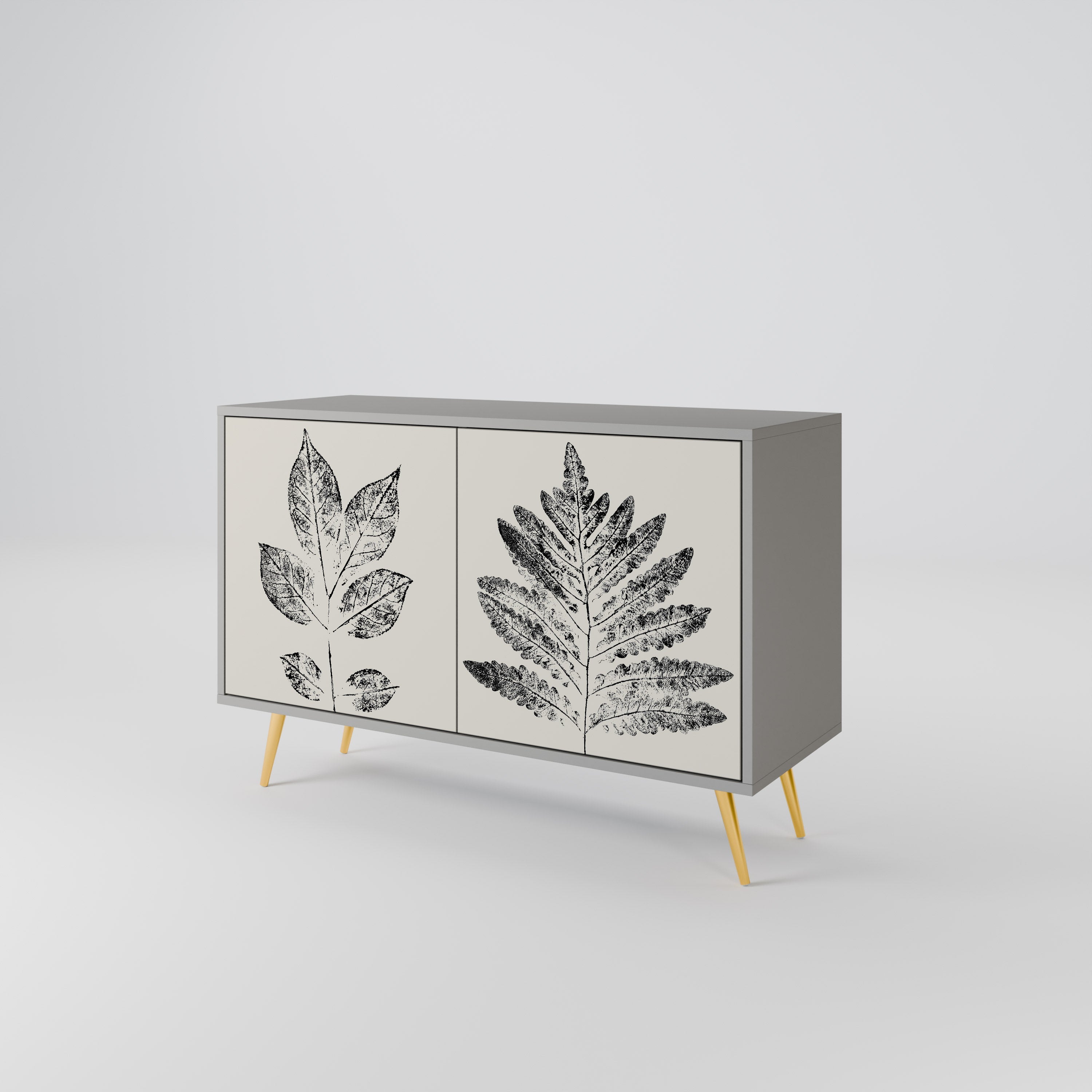 Μπουφές LEAFY STAMPS με 2 πόρτες σε γκρι φινίρισμα