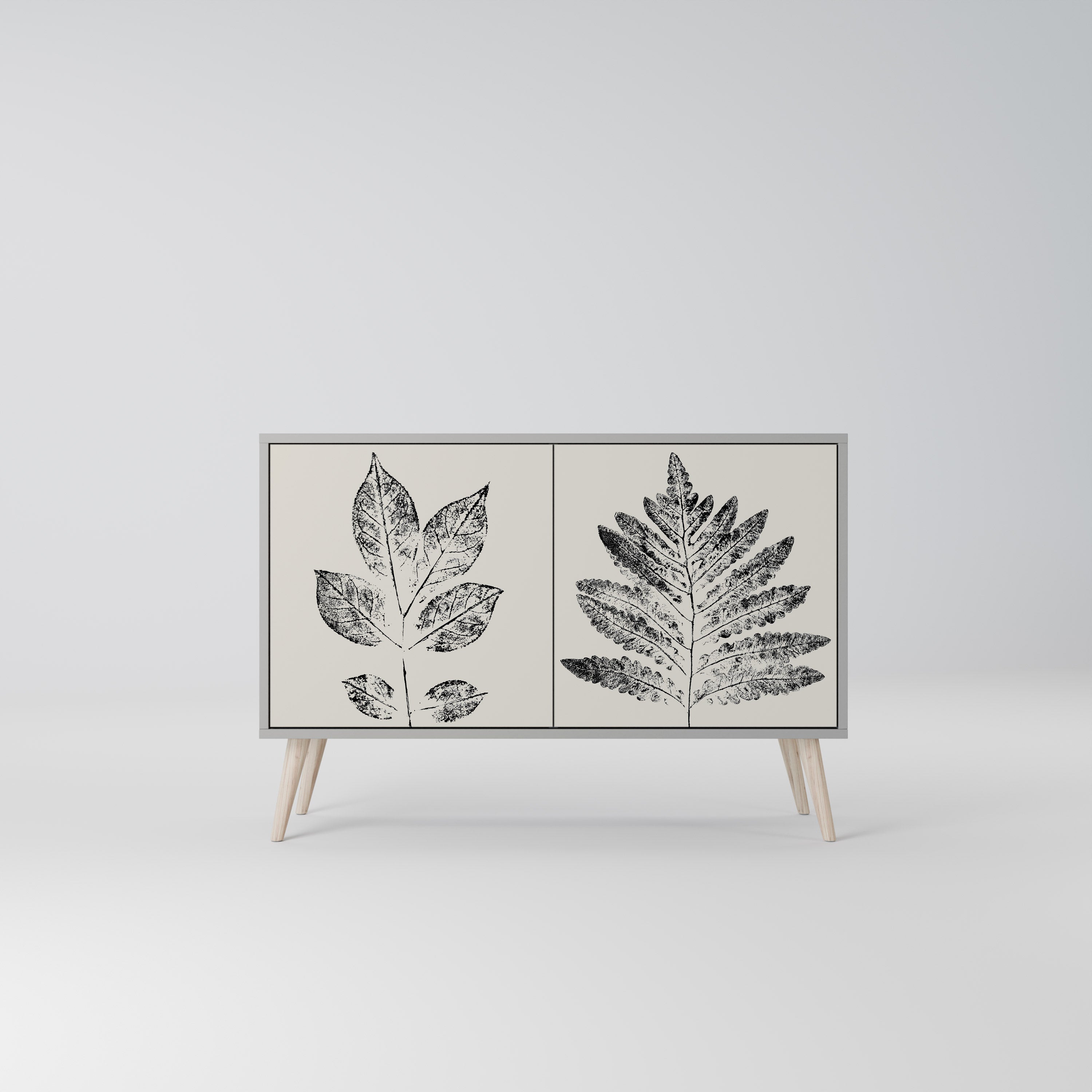Μπουφές LEAFY STAMPS με 2 πόρτες σε γκρι φινίρισμα