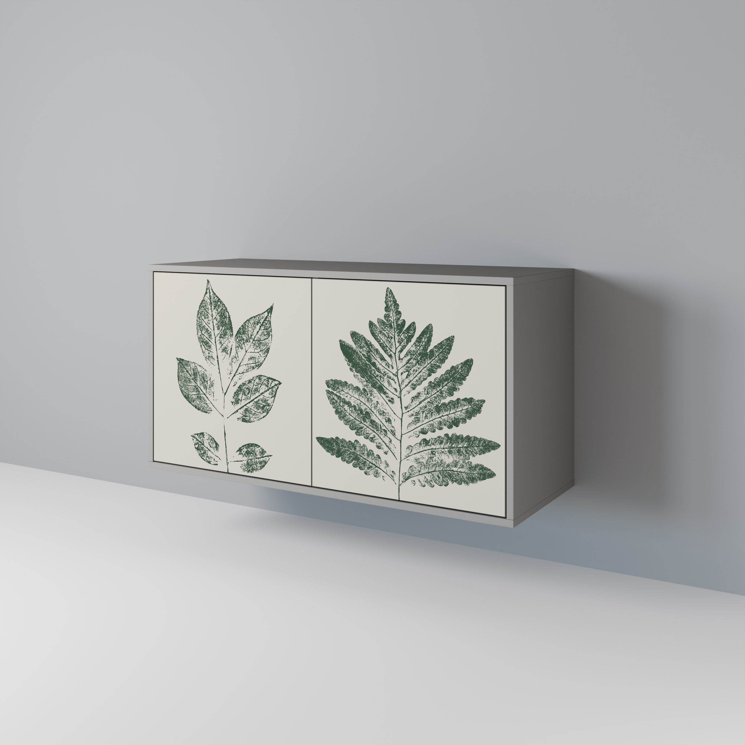 Μπουφές GREEN LEAFY STAMPS με 2 πόρτες σε γκρι φινίρισμα