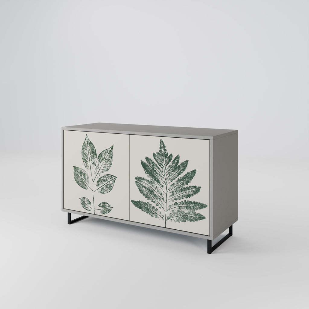 Μπουφές GREEN LEAFY STAMPS με 2 πόρτες σε γκρι φινίρισμα
