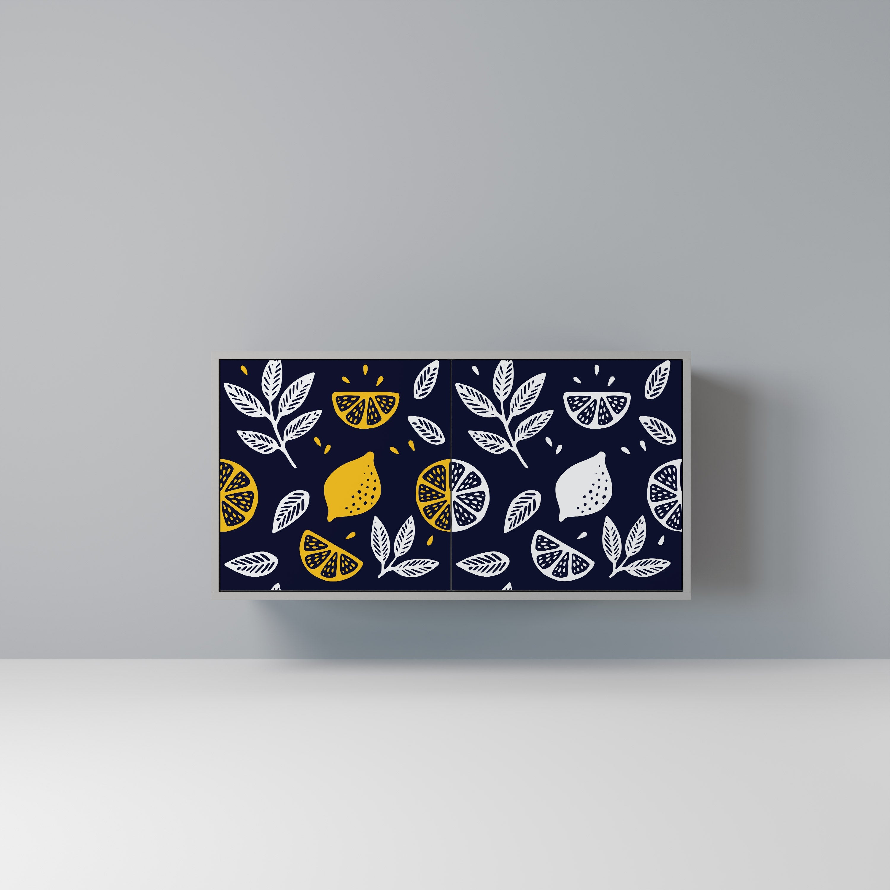 CITRUS BLACK AND WHITE Μπουφές με 2 Πόρτες σε Γκρι Φινίρισμα