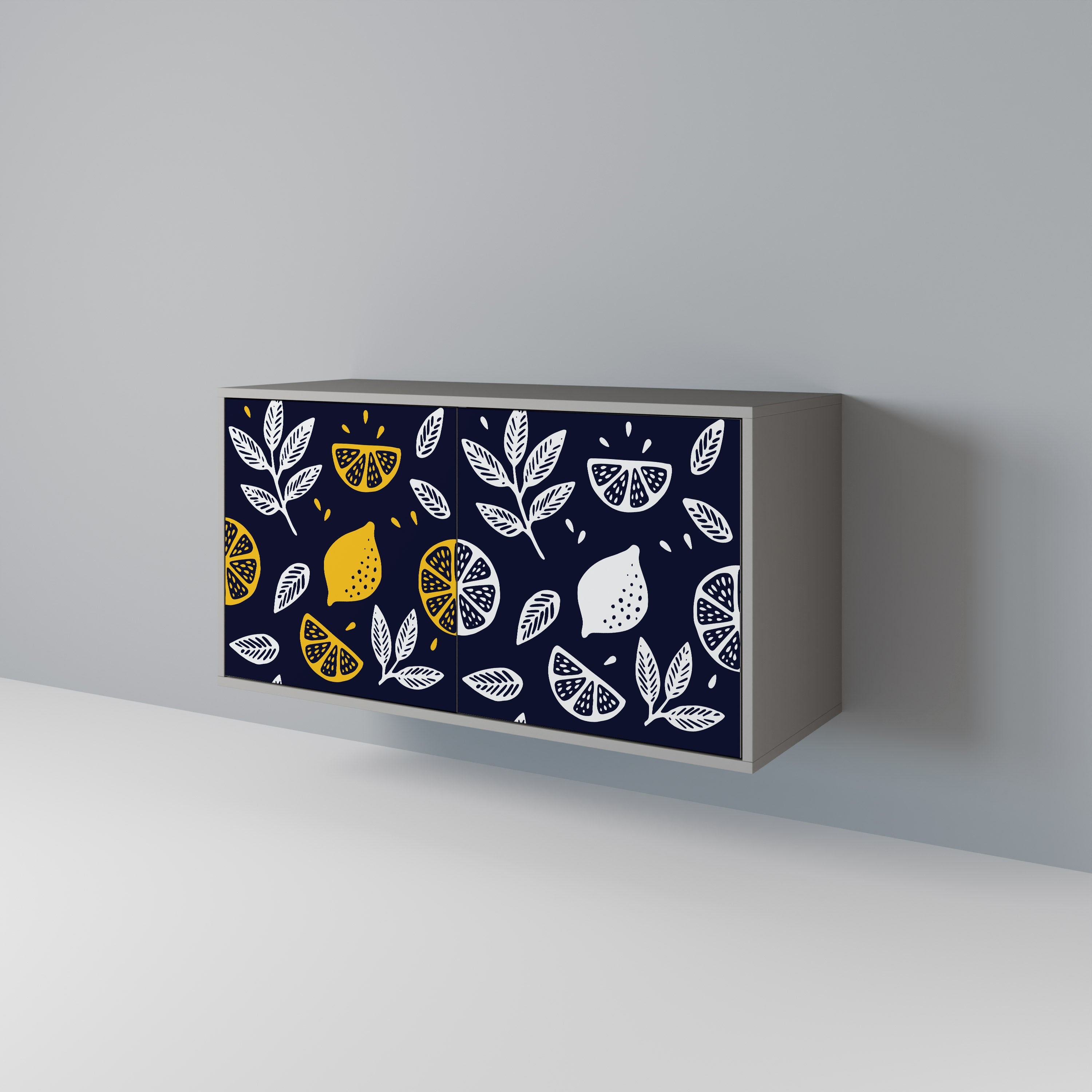 CITRUS BLACK AND WHITE Μπουφές με 2 Πόρτες σε Γκρι Φινίρισμα
