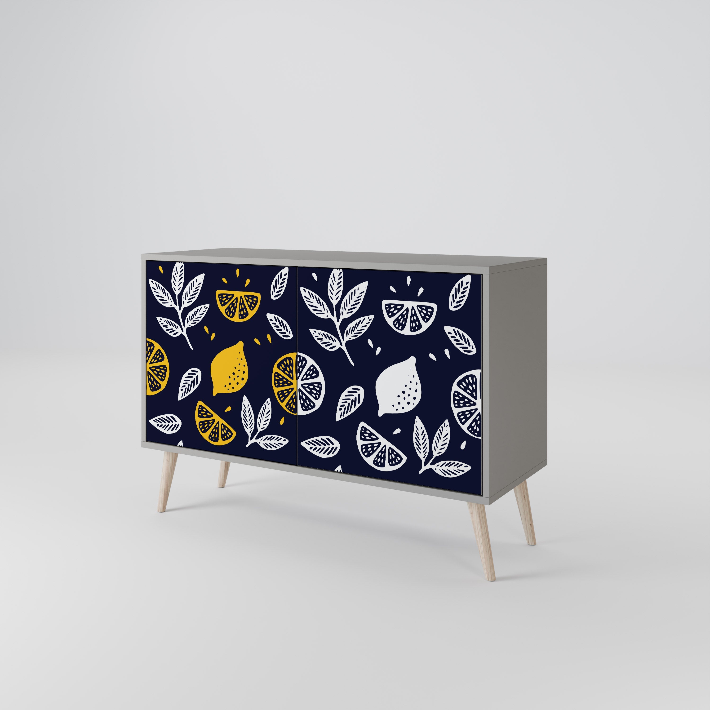 CITRUS BLACK AND WHITE Μπουφές με 2 Πόρτες σε Γκρι Φινίρισμα
