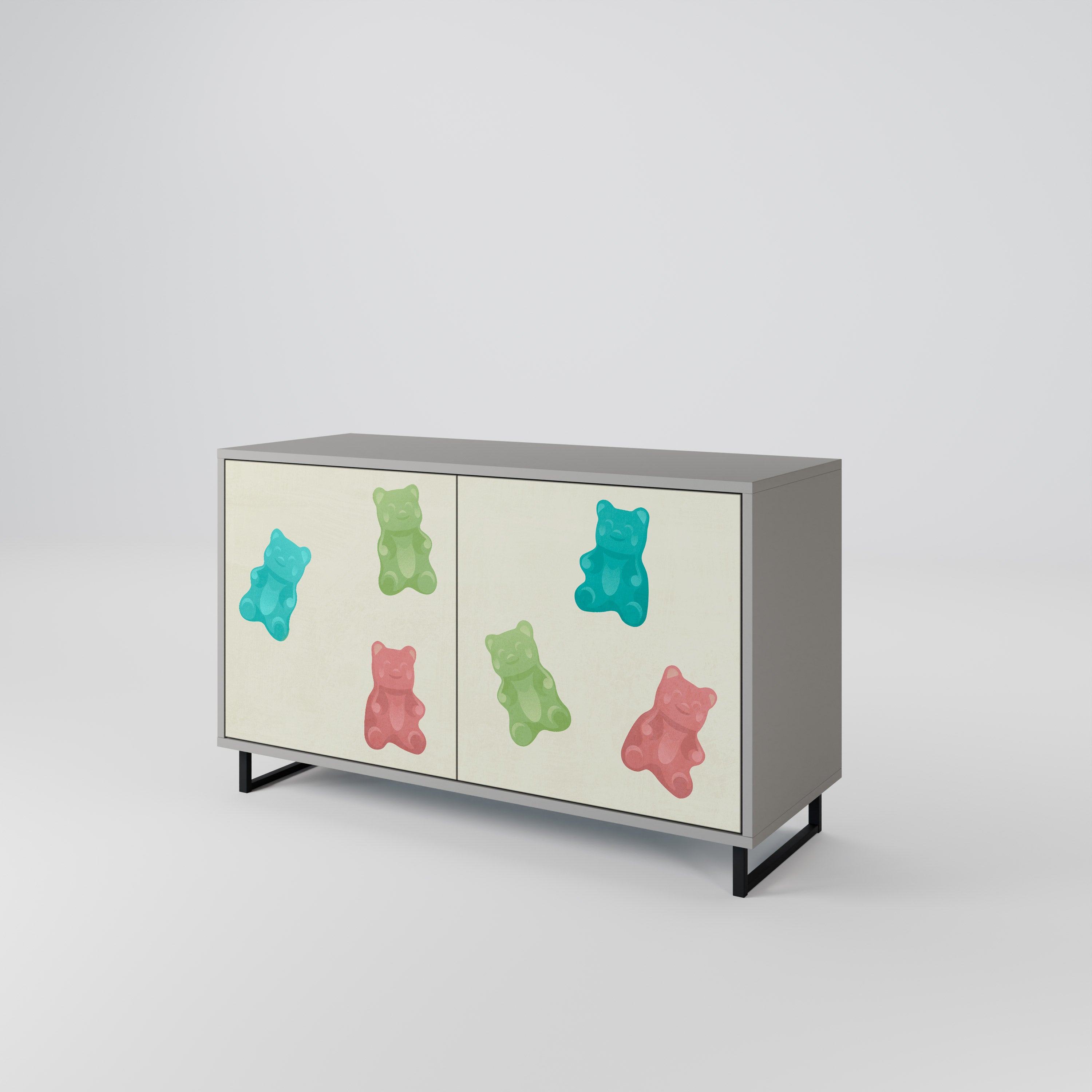 Μπουφές GUMMY BEARS με 2 πόρτες σε γκρι φινίρισμα
