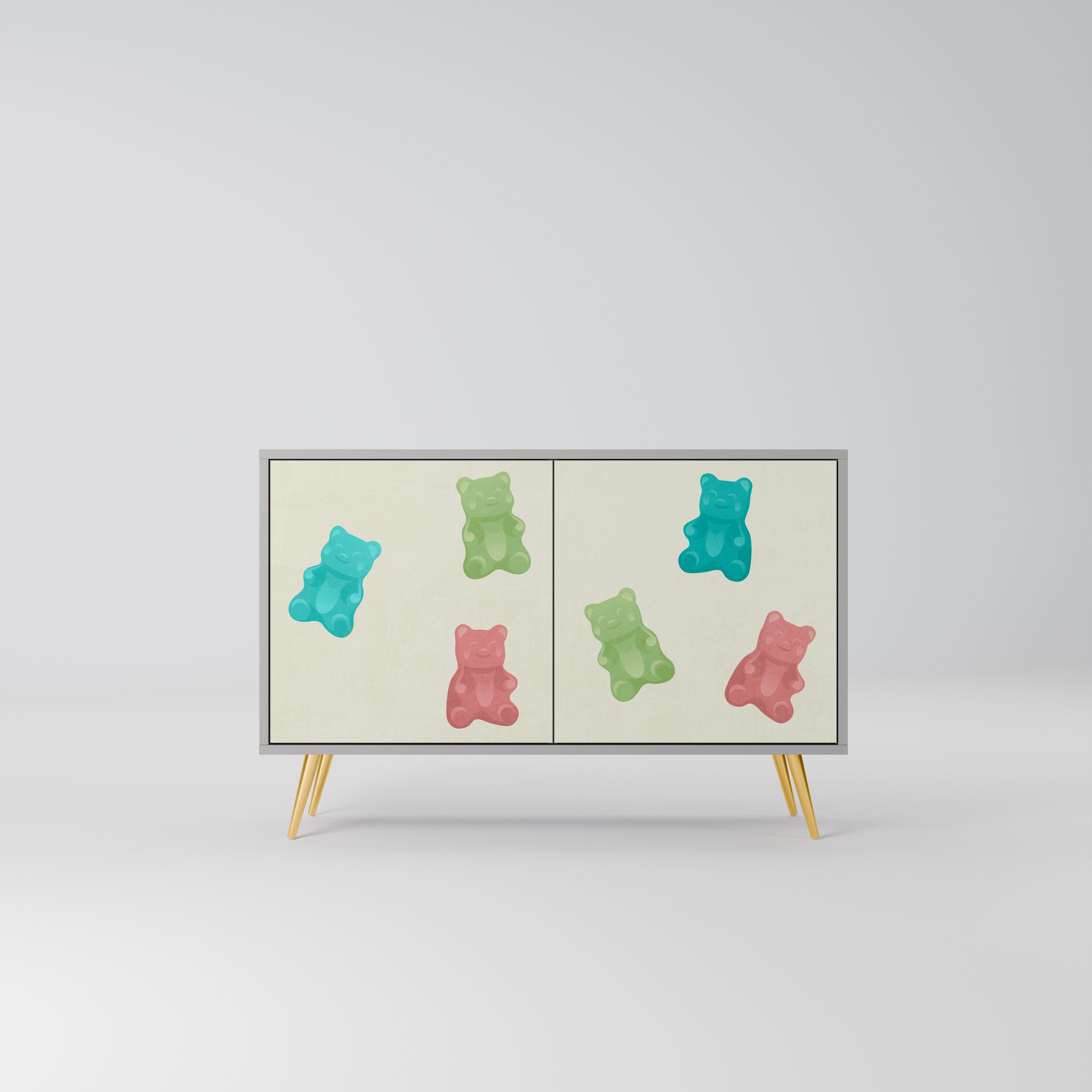 Μπουφές GUMMY BEARS με 2 πόρτες σε γκρι φινίρισμα
