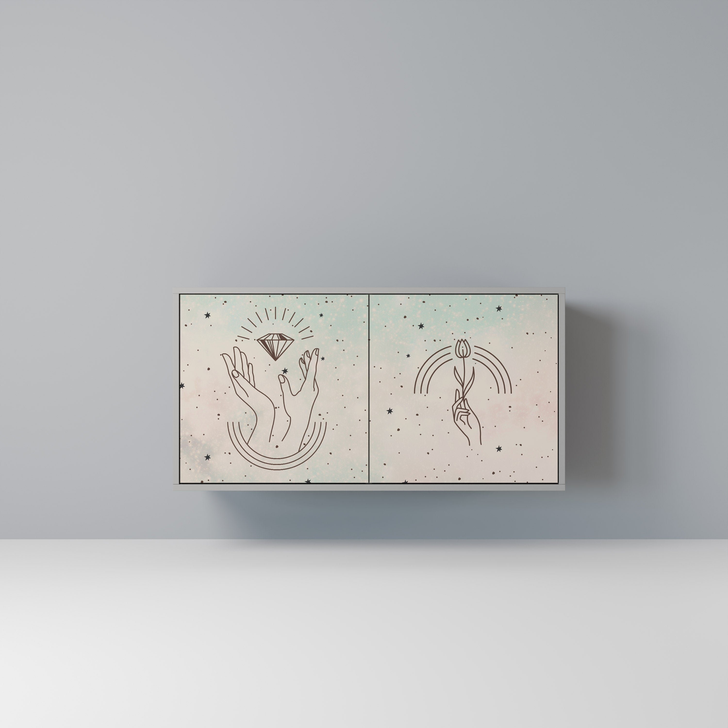 Μπουφές DELICATE BEAUTY με 2 πόρτες σε γκρι φινίρισμα